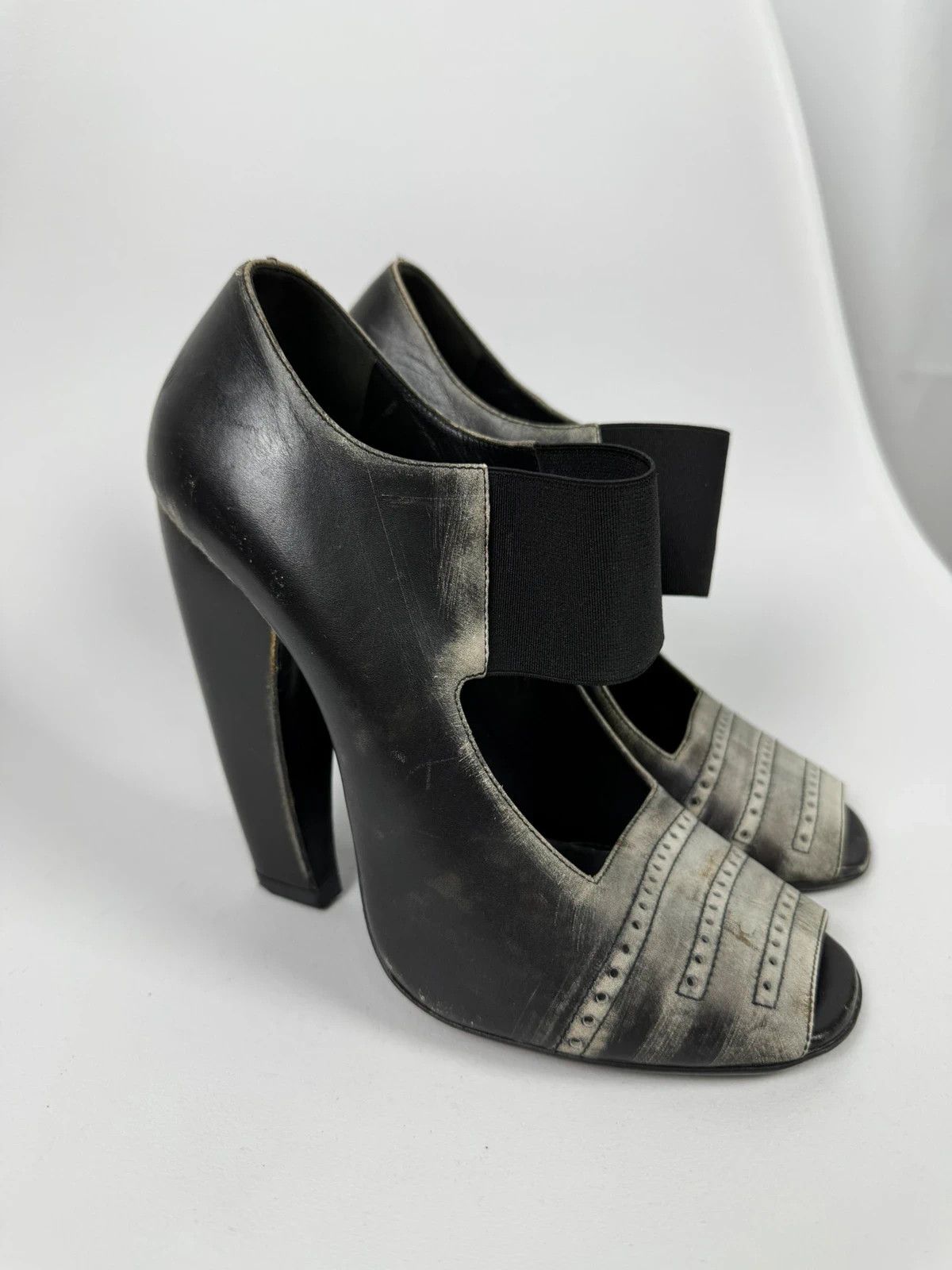 Prada Prada Distressed Open Toe Heel Pumps size 40 Size US 10 / IT 40 - 1 Thumbnail