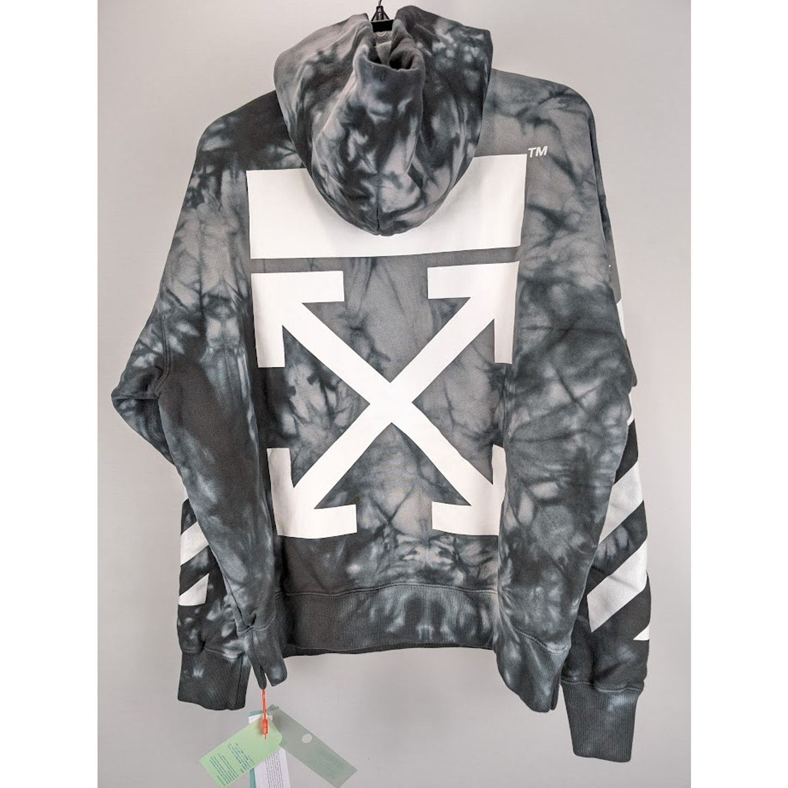 Off-White o1rshd1 Diag Arrow Tie Dye Skate Hoodie in Warm Grey Size US S / EU 44-46 / 1 - 12 Thumbnail