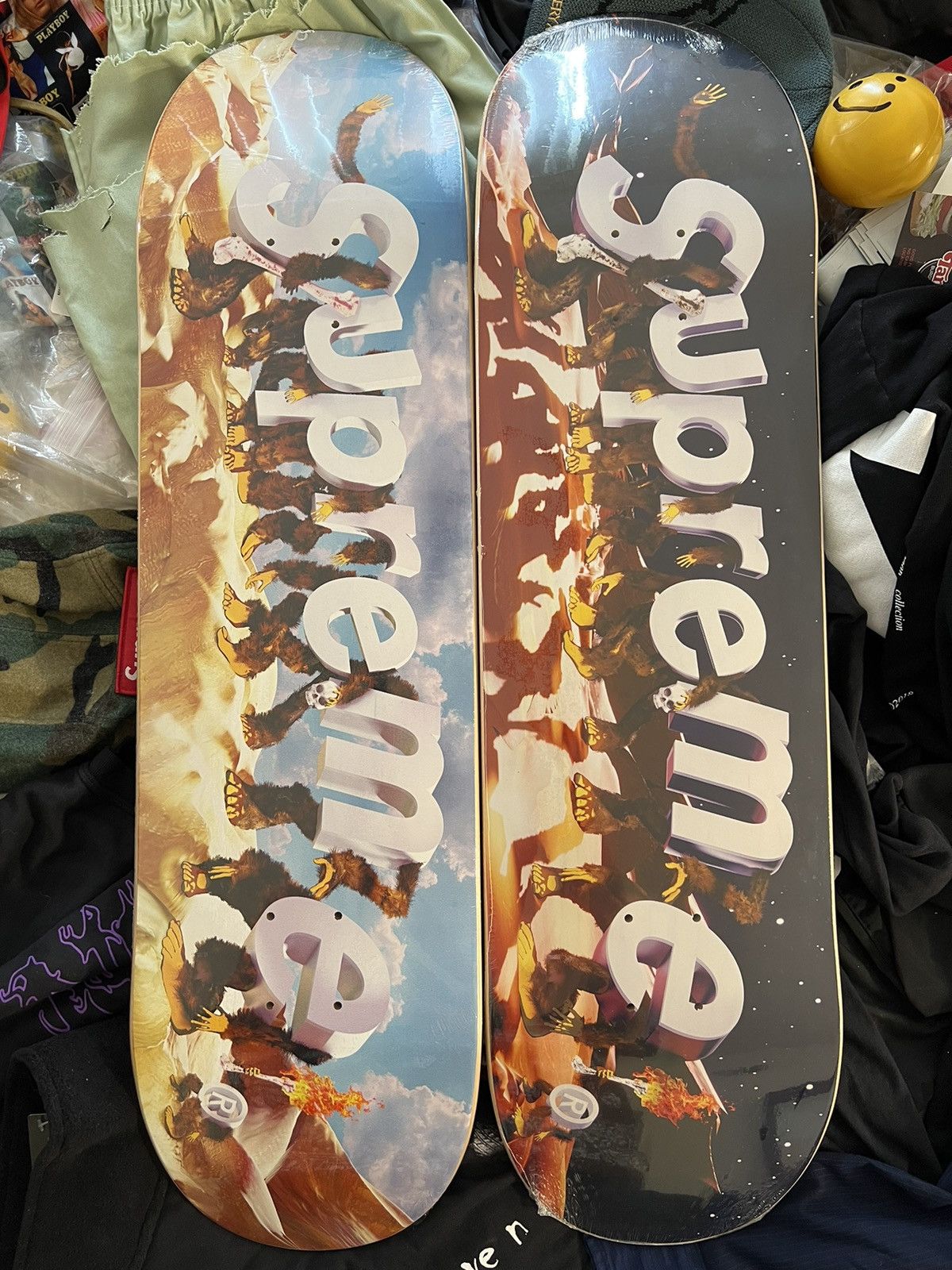 Supreme Supreme apes skateboard deck set (day & night) | Grailed