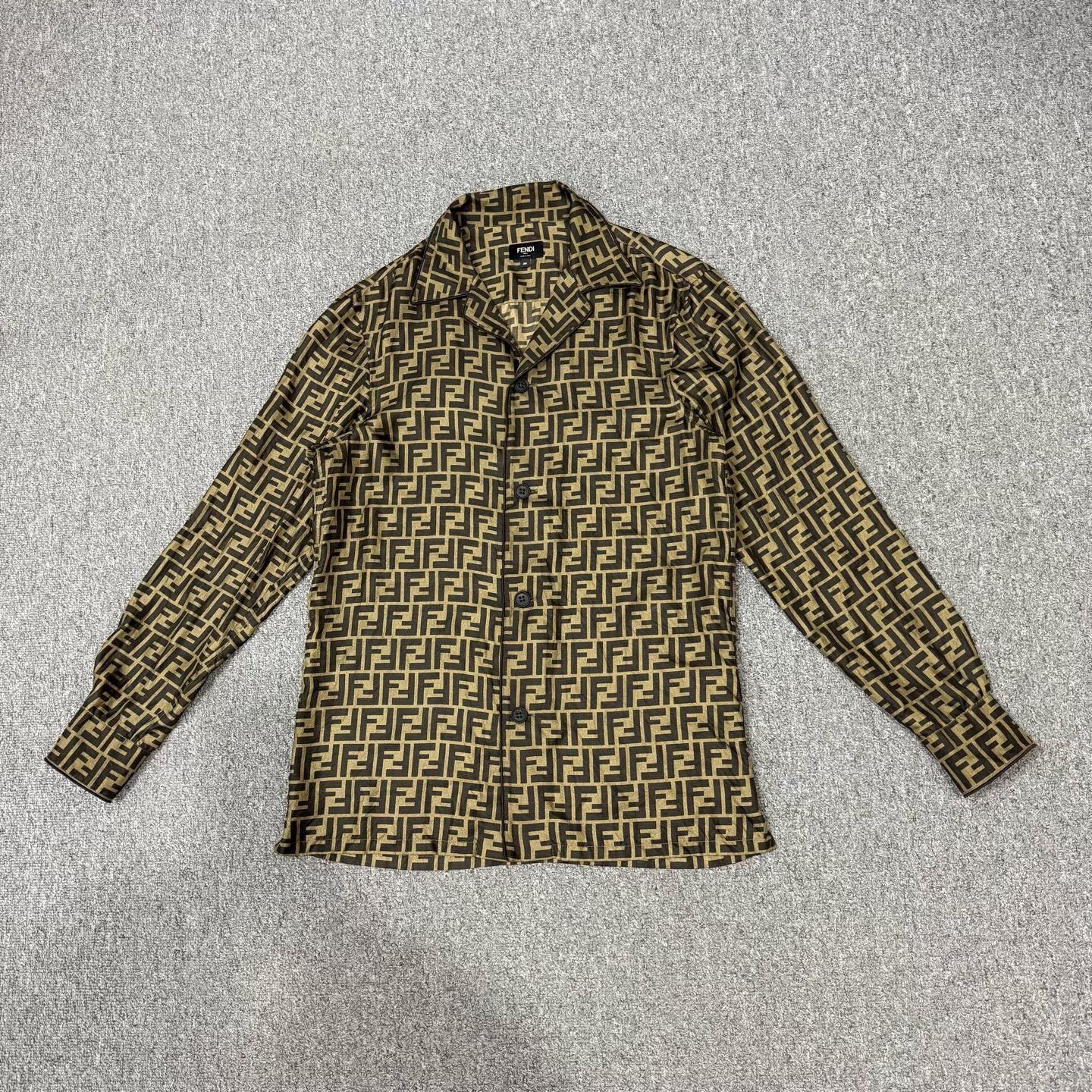 Fendi Fendi All-Over Print Silk Long-Sleeve Shirt Size S / US 4 / IT 40 - 1 Thumbnail