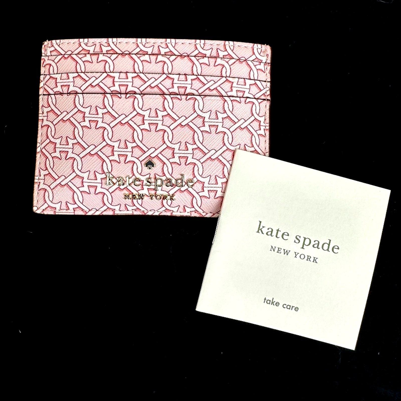 Kate Spade Kate Spade Pink Linked Hearts Leather Slim Card Case Size ONE SIZE - 2 Thumbnail