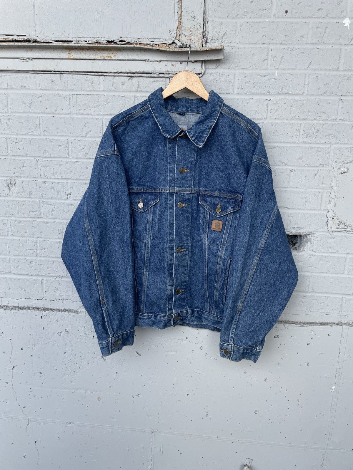 Carhartt VTG Carhartt Denim Trucker Jacket Size US XL / EU 56 / 4 - 1 Thumbnail
