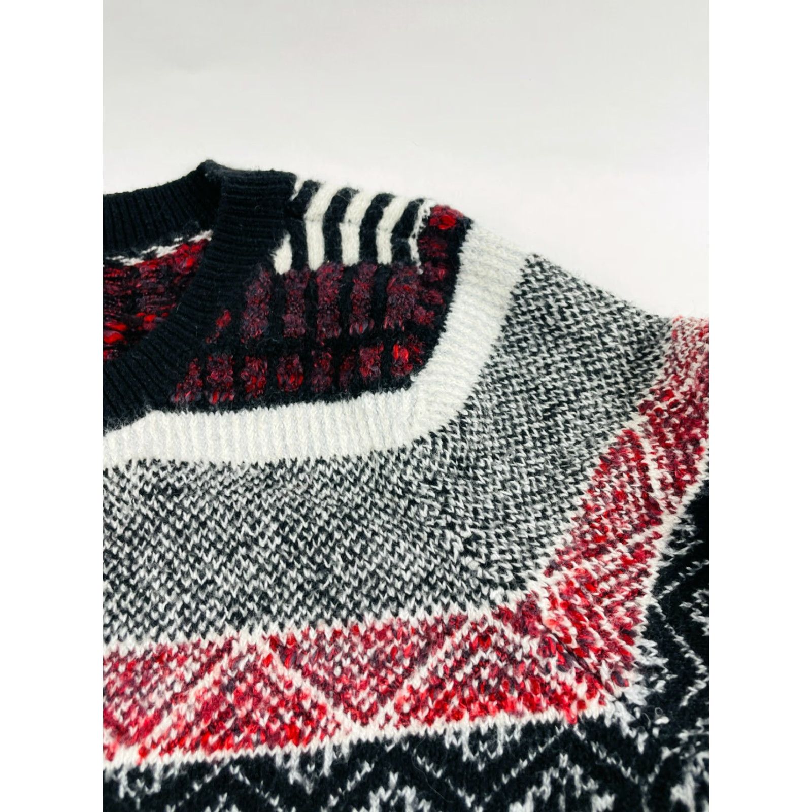 Vintage Maurices Sweater Women's Medium Black Geometric Pullover Crewneck WoolBlend Size M / US 6-8 / IT 42-44 - 3 Thumbnail