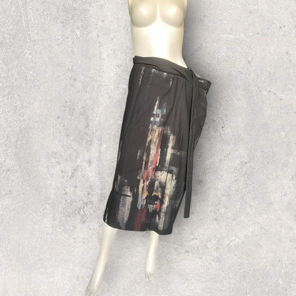 Yohji Yamamoto AW24 Linen Blend Paint Skirt Size M / US 6-8 / IT 42-44 - 2 Thumbnail