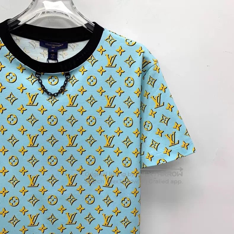 Louis Vuitton Louis Vuitton 24 blue logo presbyopic cotton crewneck shor Size US M / EU 48-50 / 2 - 3 Thumbnail
