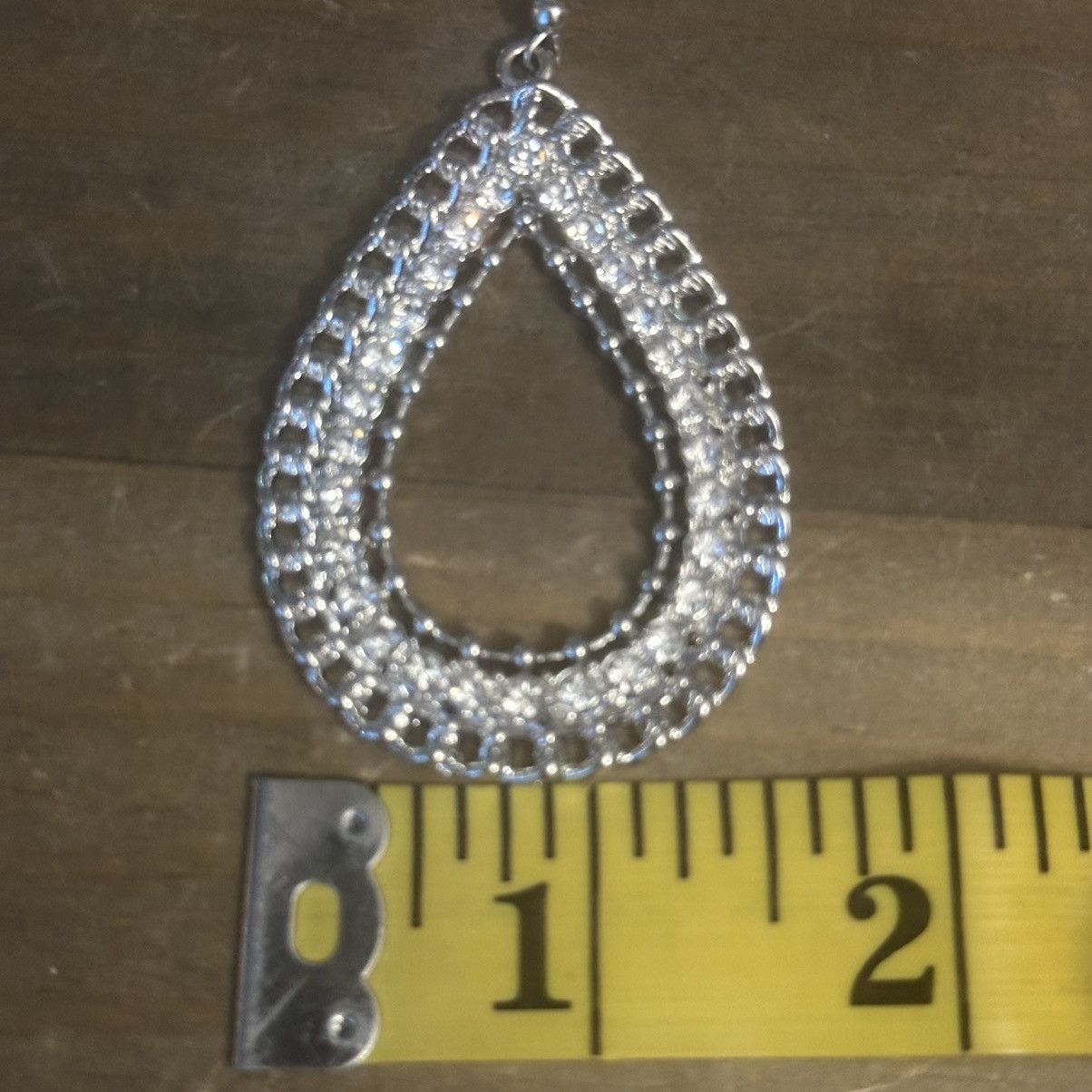 Other Large rhinestone open teardrop dangle earrings Size ONE SIZE - 3 Thumbnail