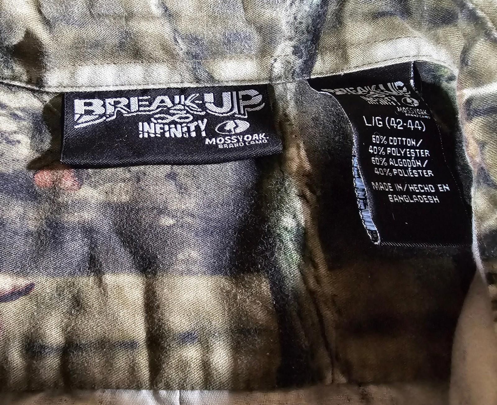 Mossy Oaks MossyOak Camo Mens L 42/44 Break Up Infinity Button Up Shirt Size ONE SIZE - 2 Thumbnail
