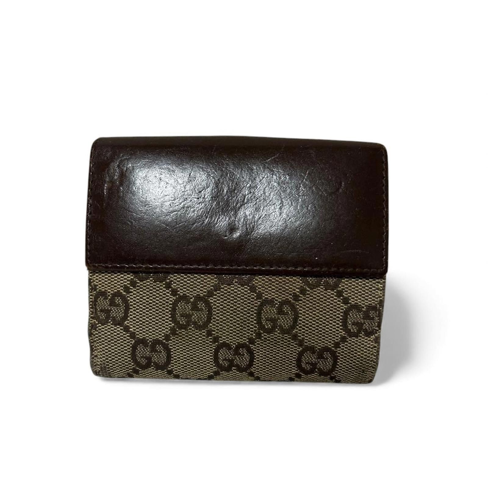 Gucci Gucci - Monogram Canvas Leather Wallet Metal Clasp Size ONE SIZE - 3 Thumbnail