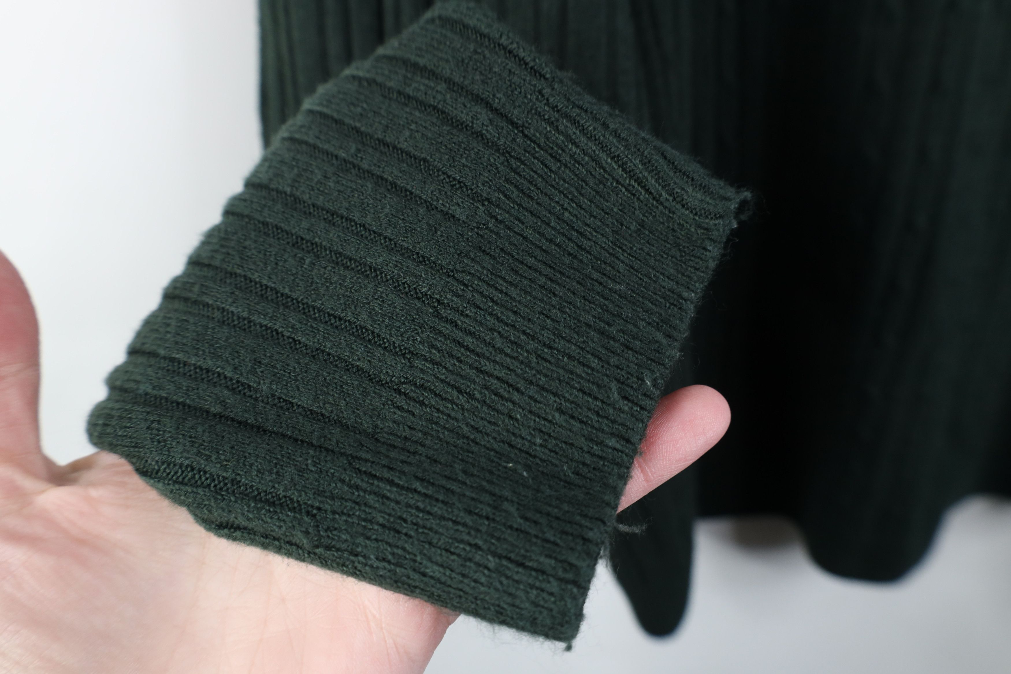Vintage Vintage 90s Streetwear Cable Knit Collared Sweater Green Size US XL / EU 56 / 4 - 6 Thumbnail
