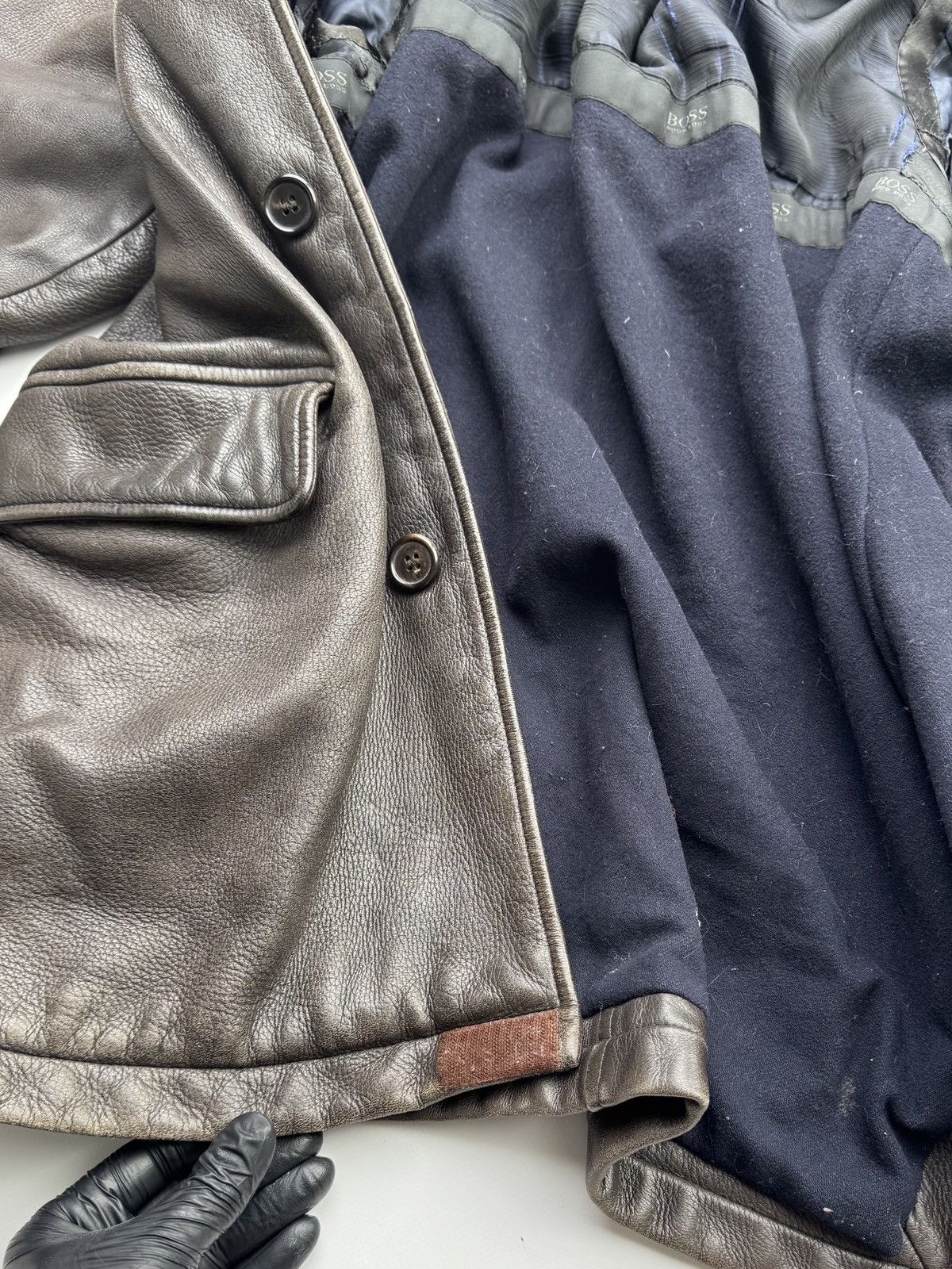 Hugo Boss Hugo Boss Vintage Leather Coat (75) Size US L / EU 52-54 / 3 - 17 Thumbnail