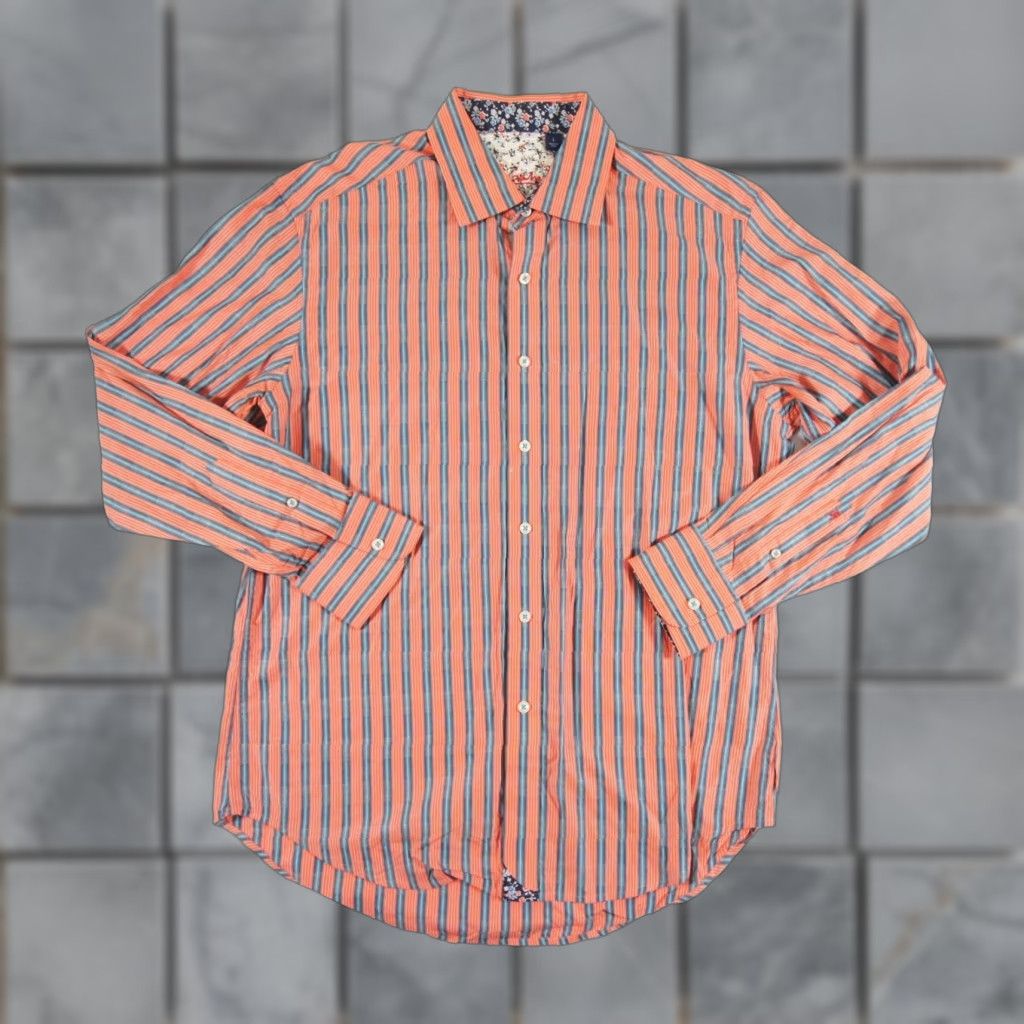 Robert Graham Robert Graham Shirt Large Red Striped Button-Up Long Sleeve Collared Mens Size US L / EU 52-54 / 3 - 1 Thumbnail