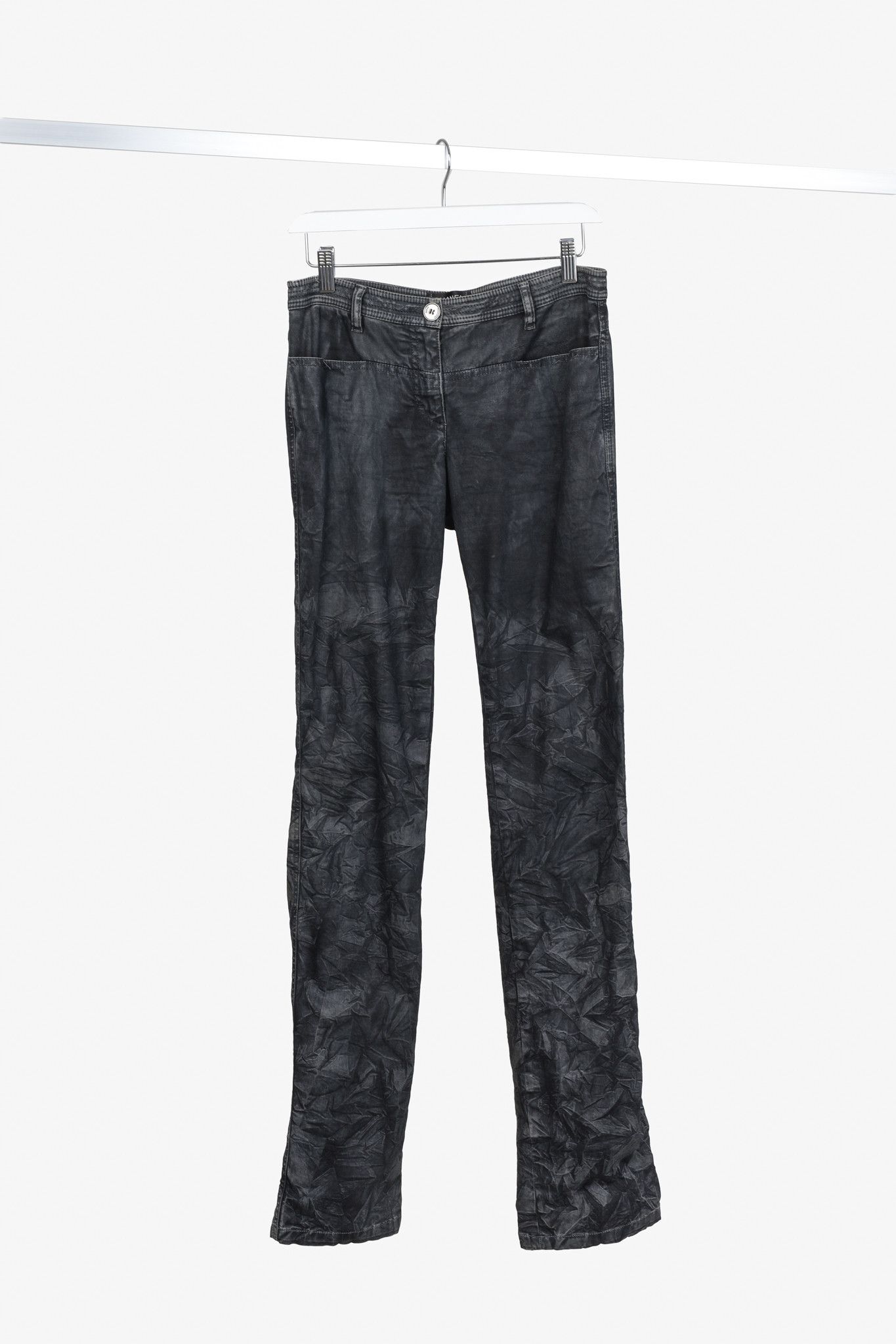 Chanel Chanel Black Grey Wrinkled "Distressed" Finish Bootcut Jeans Size 27" / US 4 / IT 40 - 1 Thumbnail
