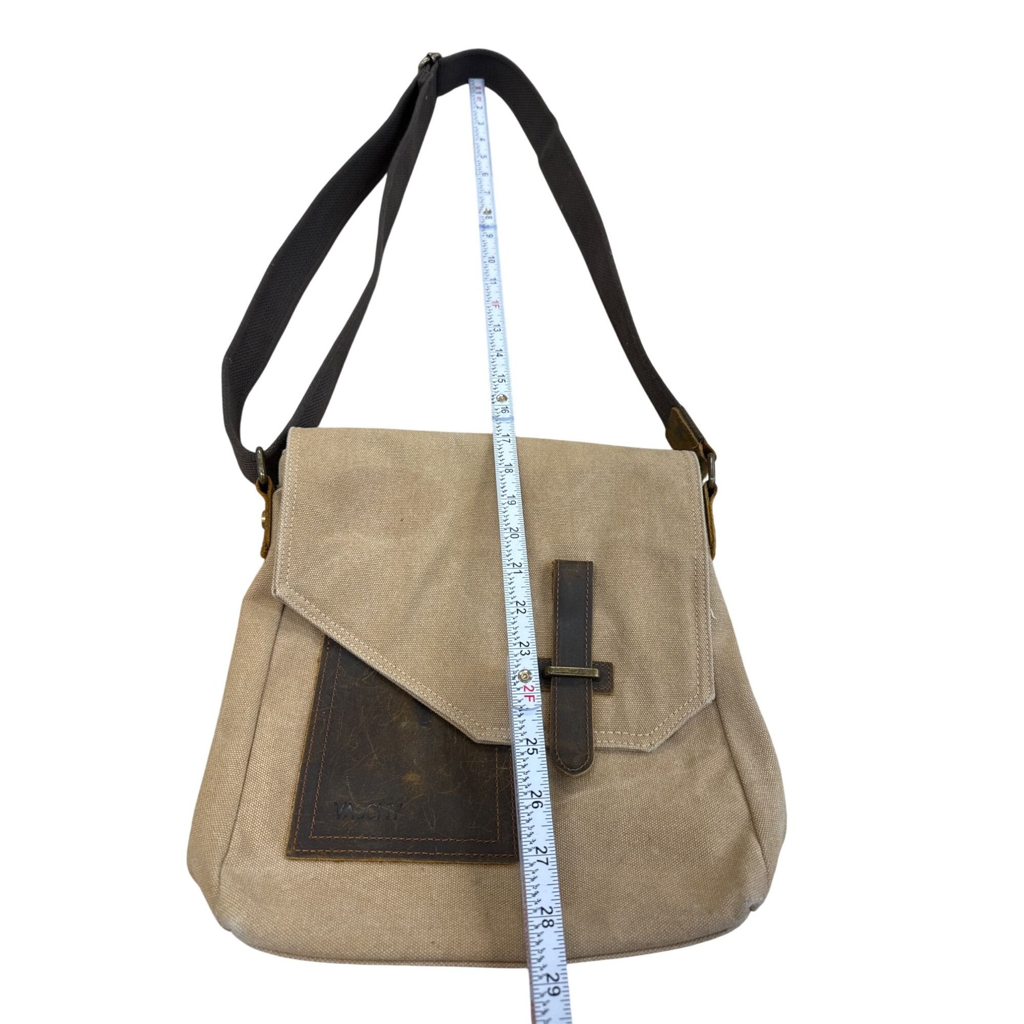 Other Vaschy Canvas & Leather Crossbody Messenger Bag 12x12 SKU 74 Size ONE SIZE - 3 Thumbnail