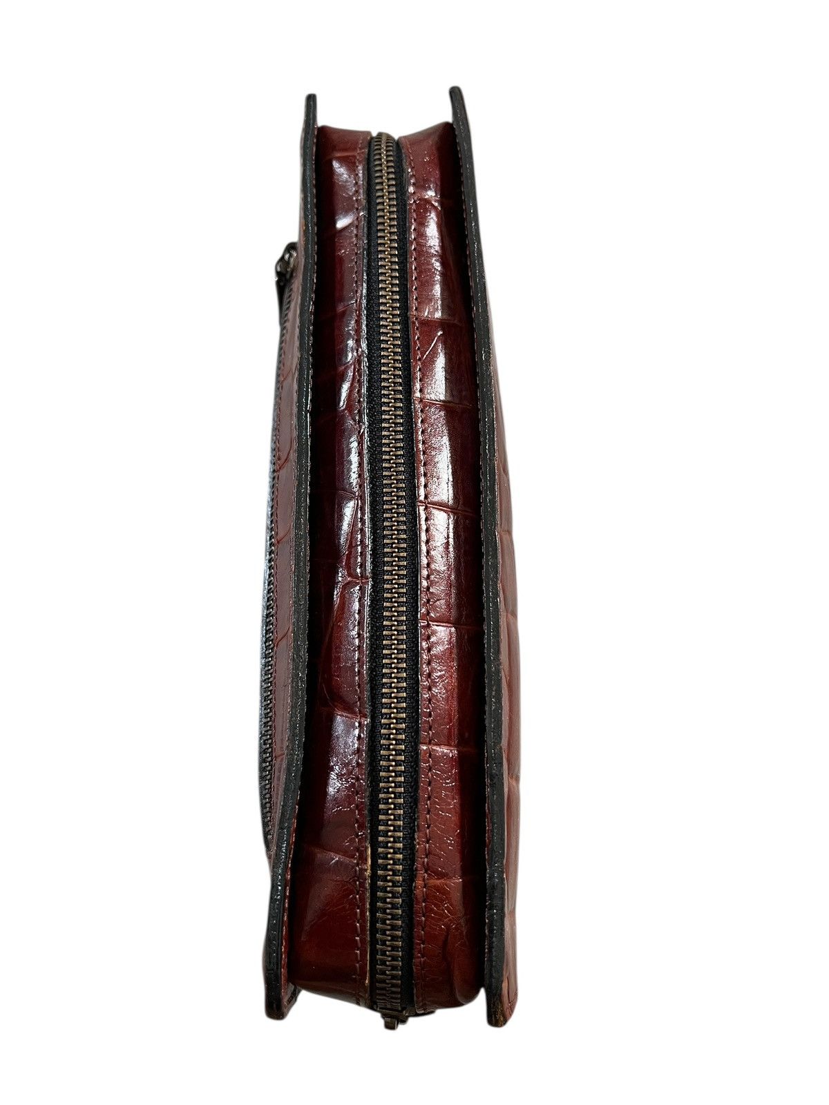 Jean Paul Gaultier 1990s JPG Homme Croc Pattern Leather Clutch Bag Size ONE SIZE - 10 Thumbnail