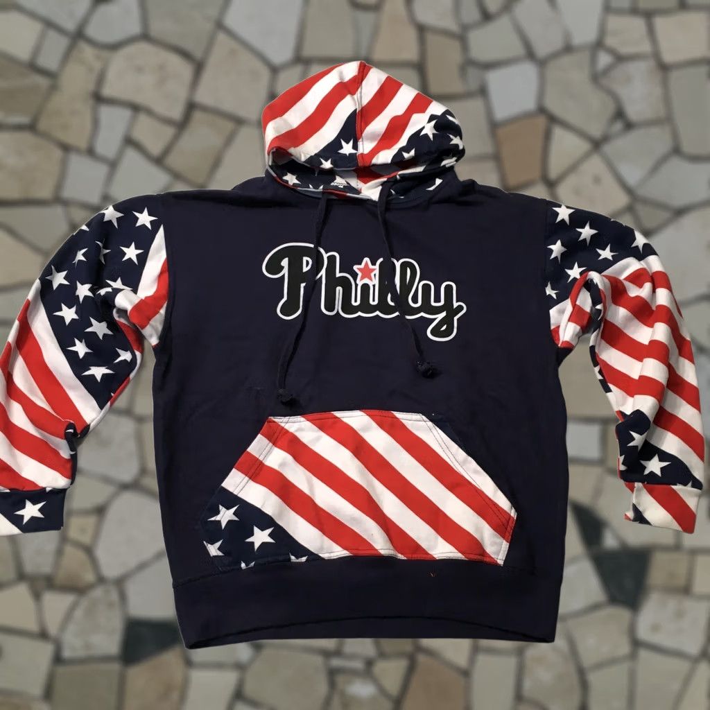 Vintage jon lauren American Flag 4th Of July Hoodie sweatshirt Stars And Stripes Adult Medium Mens Size US M / EU 48-50 / 2 - 1 Thumbnail