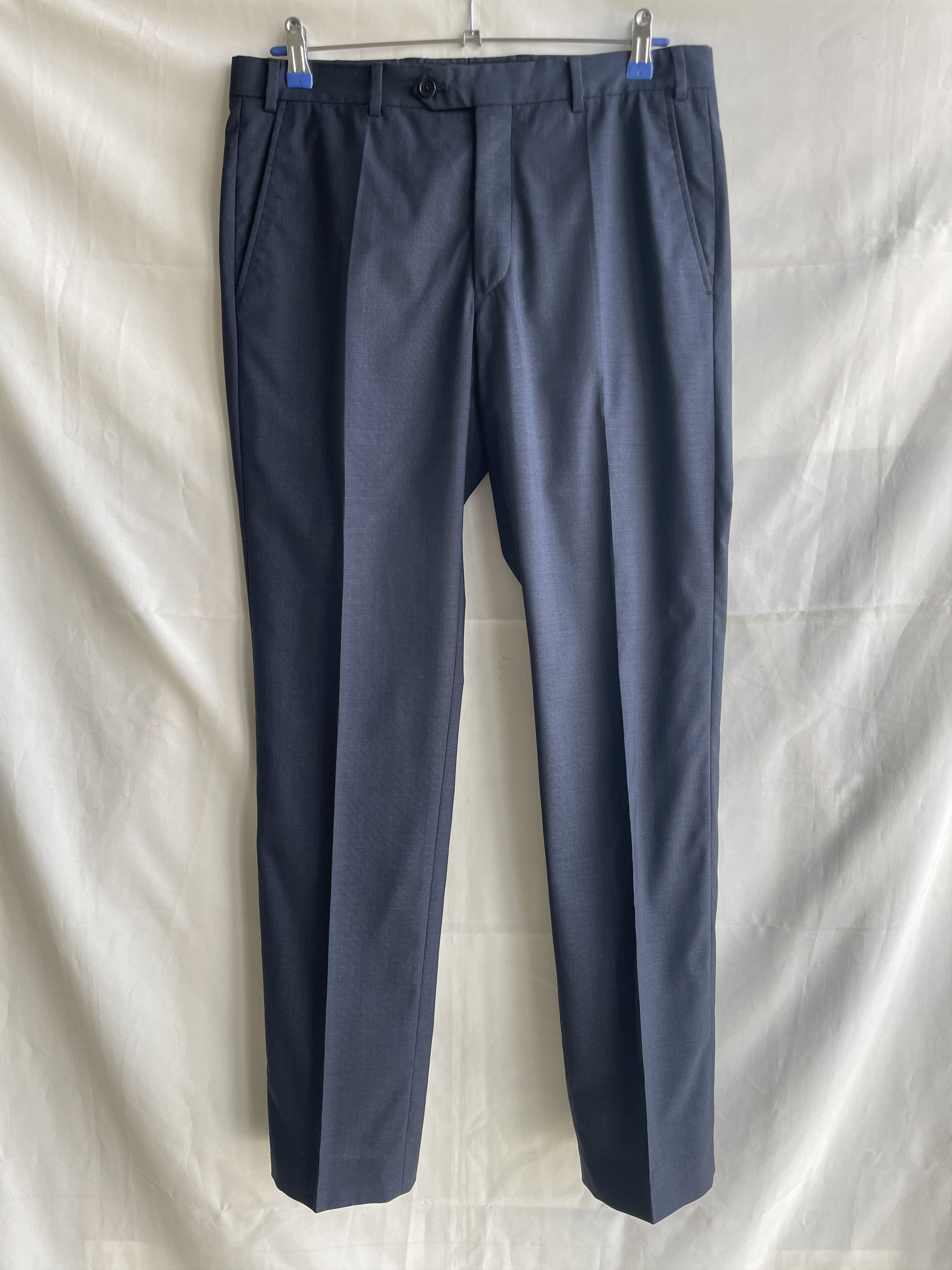 Armani Collezioni Armani Collezioni Navy Solid Wool Silk Suit Size EUR 50R Size 40R - 11 Thumbnail