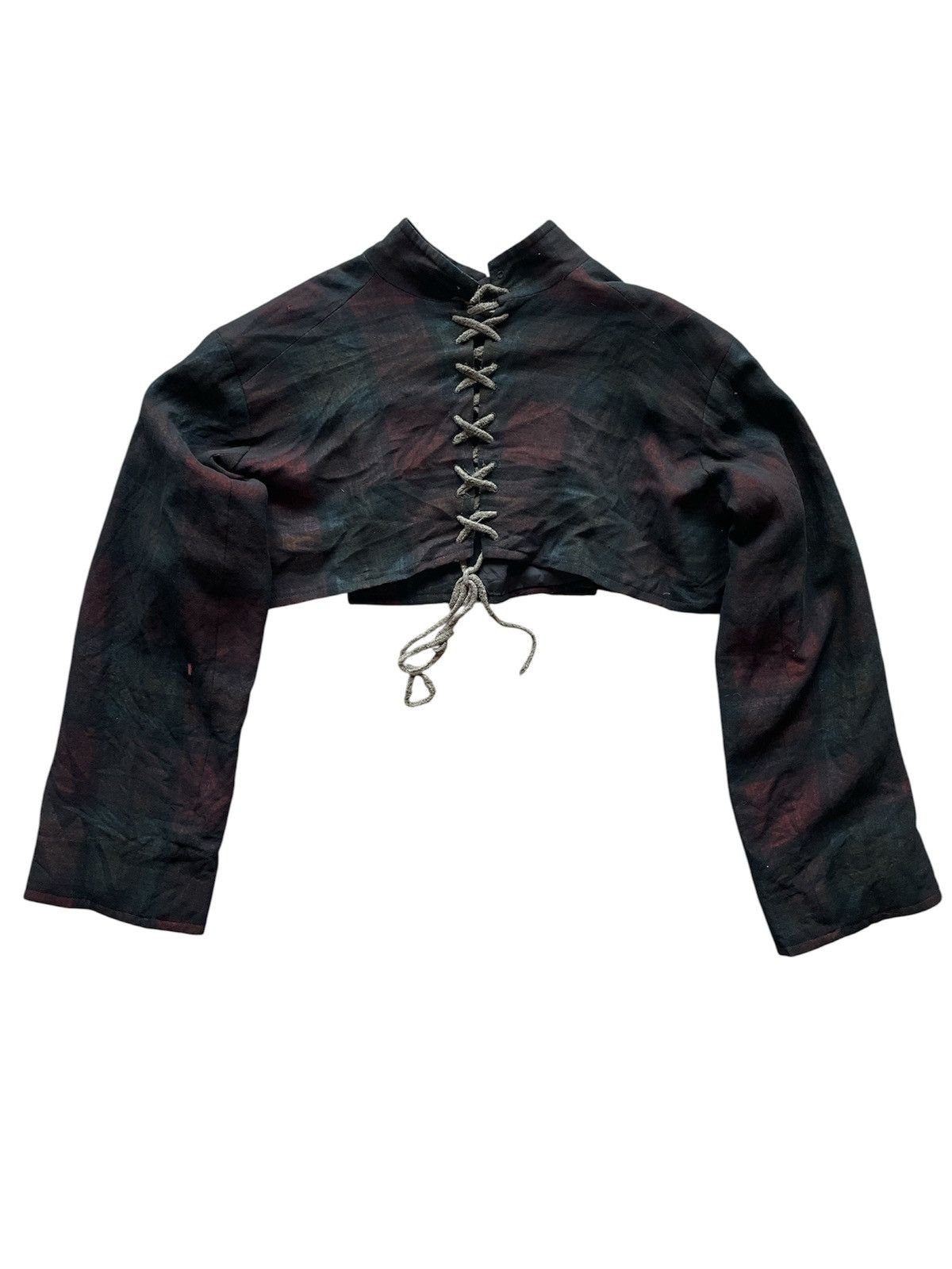 Yohji Yamamoto Archival Y's Yohji Yamamoto Lace-Up Back Cropped Wool Jacket Size US L / EU 52-54 / 3 - 2 Thumbnail