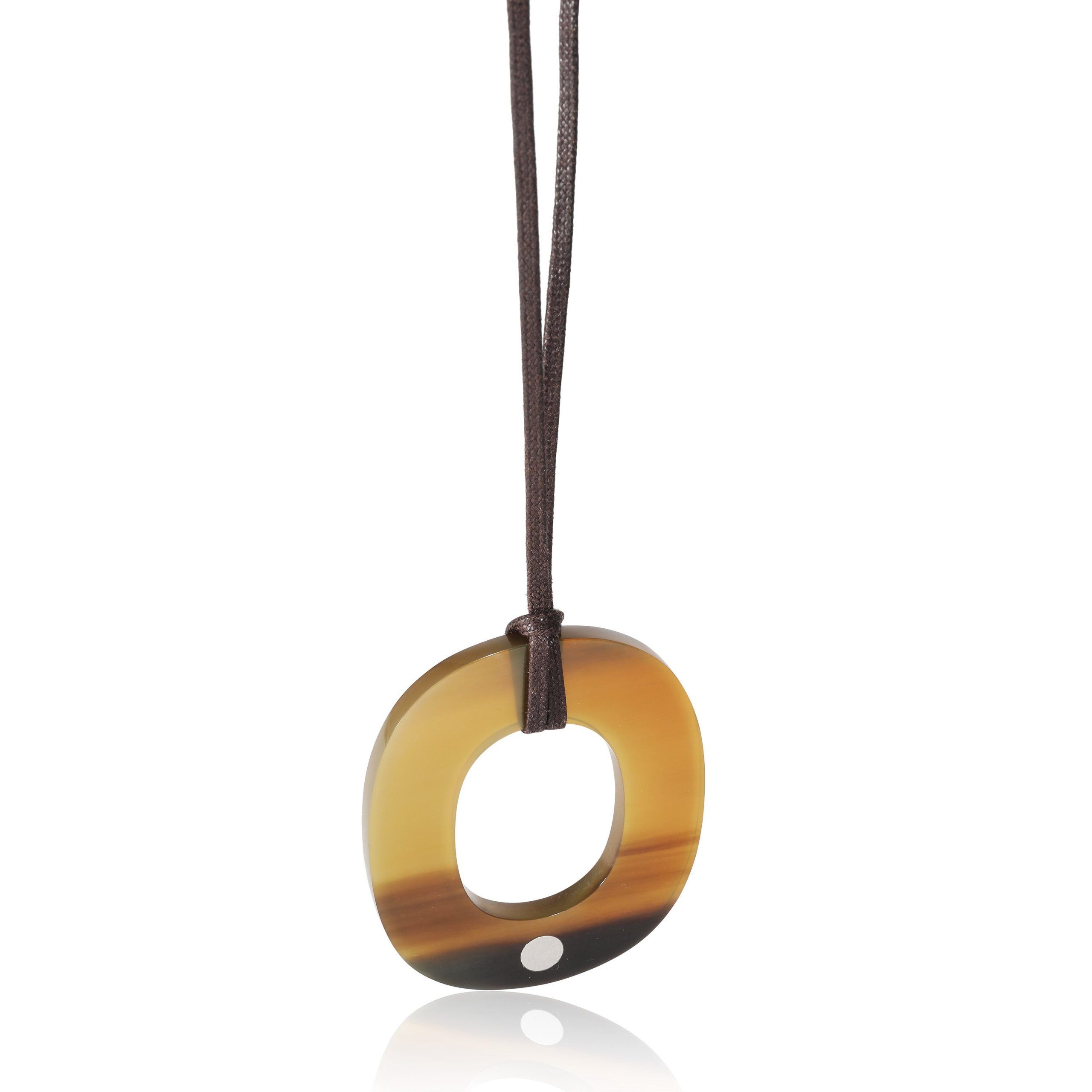 Hermès Buffalo Horn Pendant On Cord
