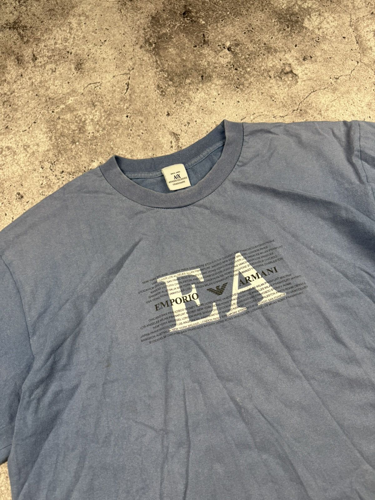 Emporio Armani × Japanese Brand × Vintage Vintage Emporio Armani Crazy faded distressed centre logo Size US L / EU 52-54 / 3 - 2 Thumbnail