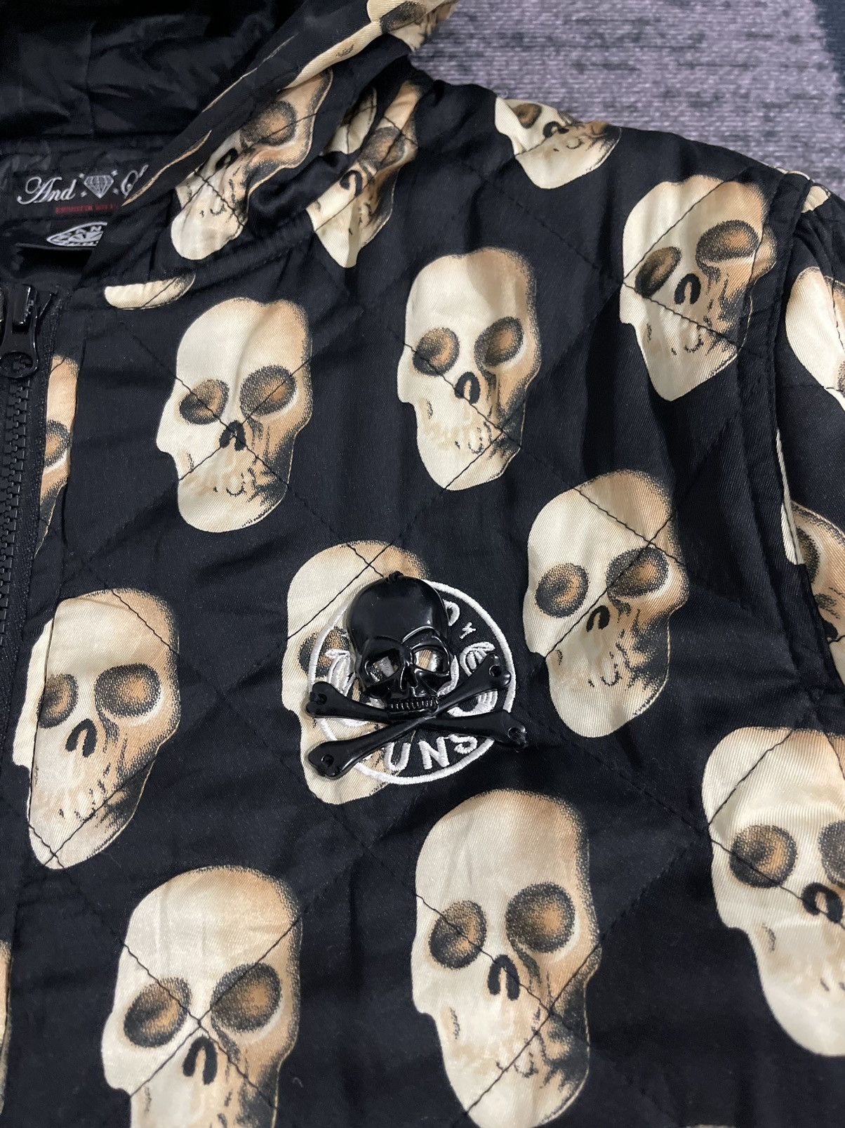 Japanese Brand AND SUNS SKULS FULLPRINT HOODIE JACKET Size US L / EU 52-54 / 3 - 7 Thumbnail