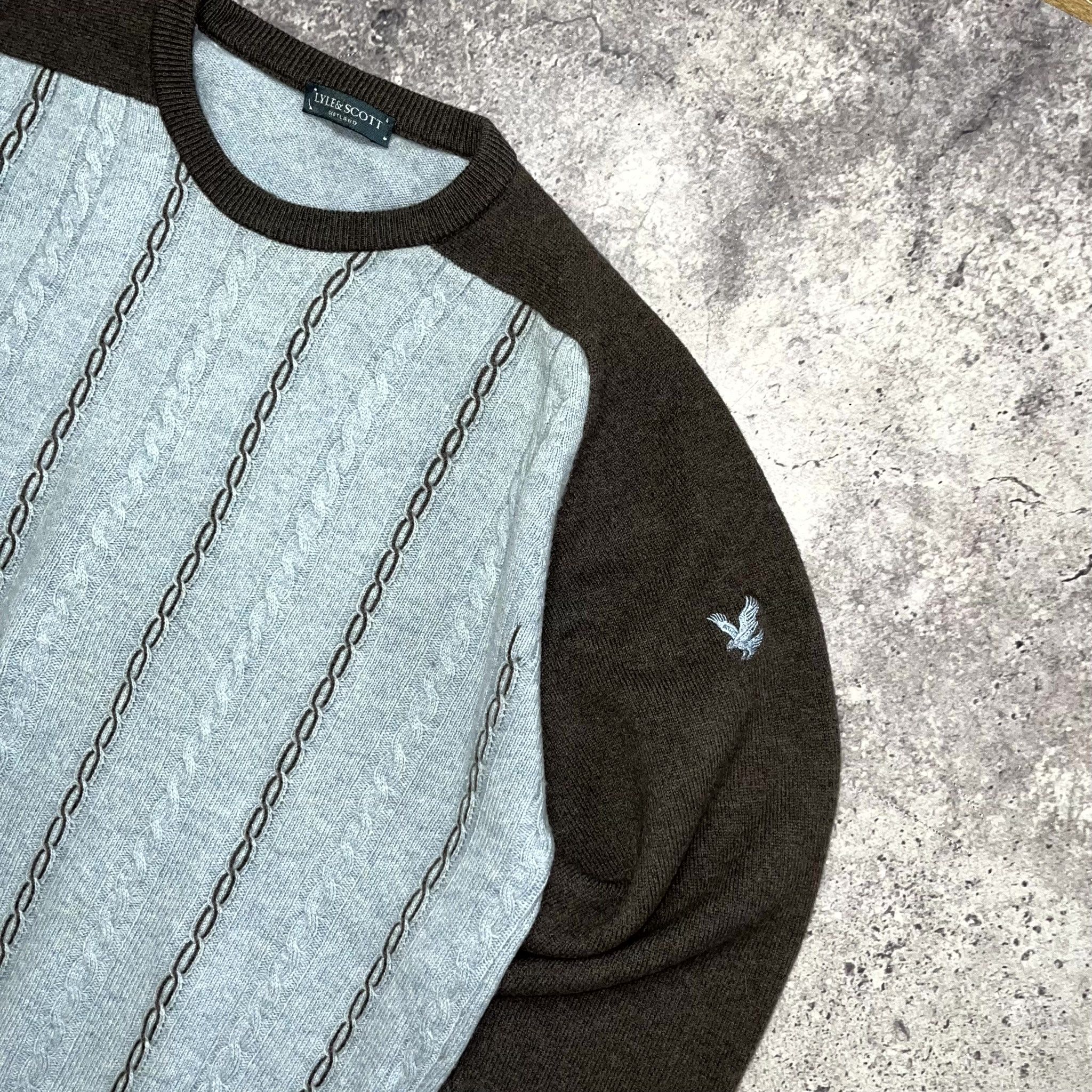 Lyle & Scott Vintage Lyle & Scott Cable Knit Raglan Sweater Blue Size M Size US M / EU 48-50 / 2 - 4 Thumbnail