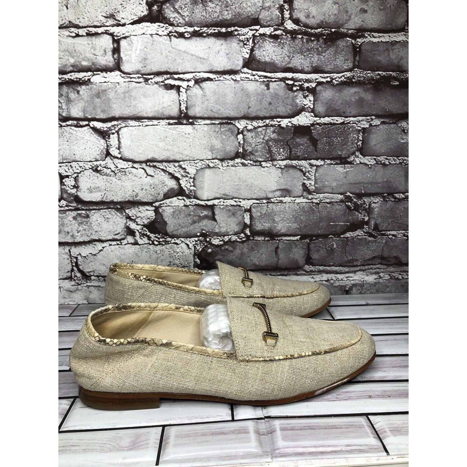 Sam Edelman Sam Edelman Lior Beige Leather Horsebit Almond Toe Slip On F Size US 9 / IT 39 - 11 Thumbnail