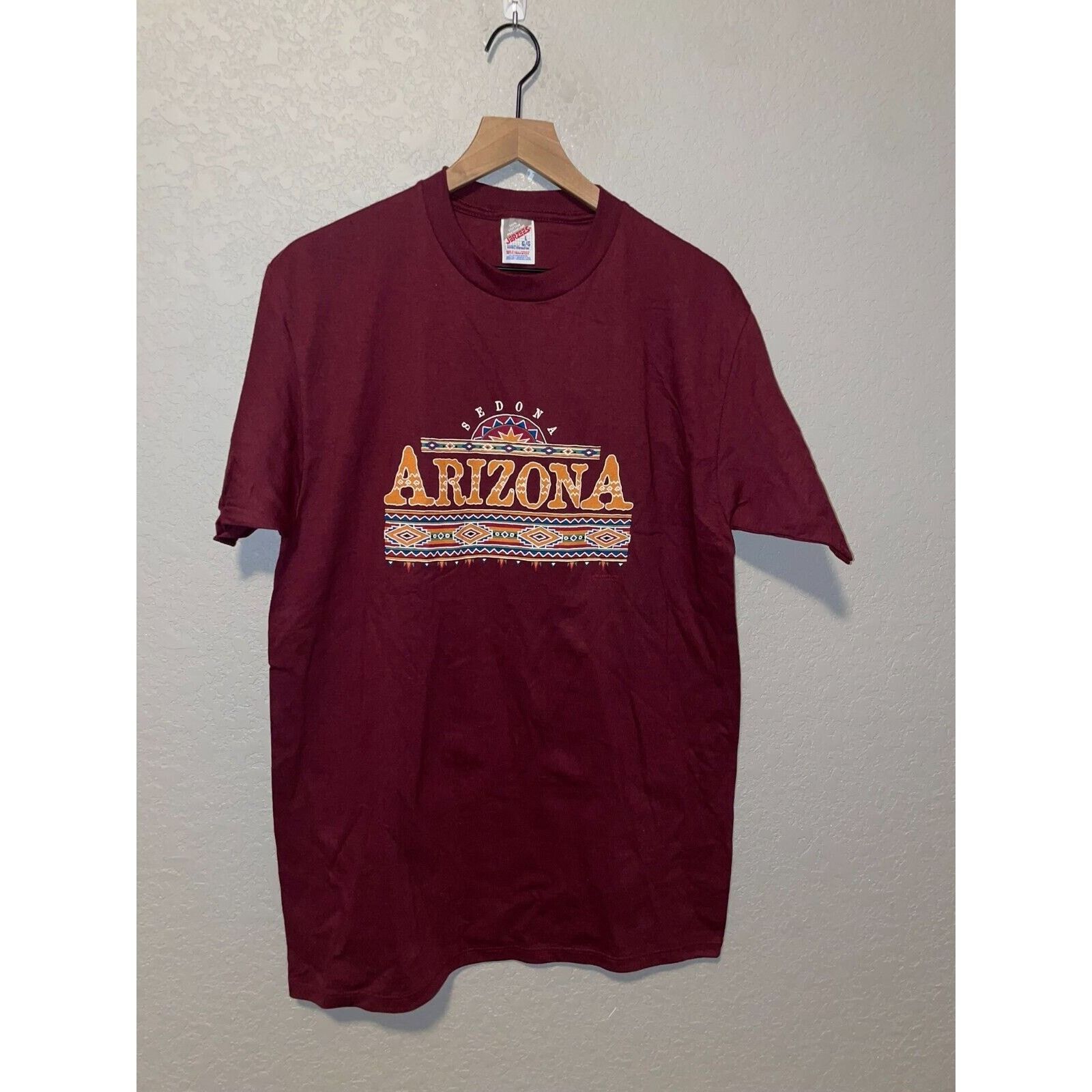 Jerzees Vintage Sedona Arizona Shirt Red Graphic Tee VTG 90s Large Size US L / EU 52-54 / 3 - 1 Thumbnail