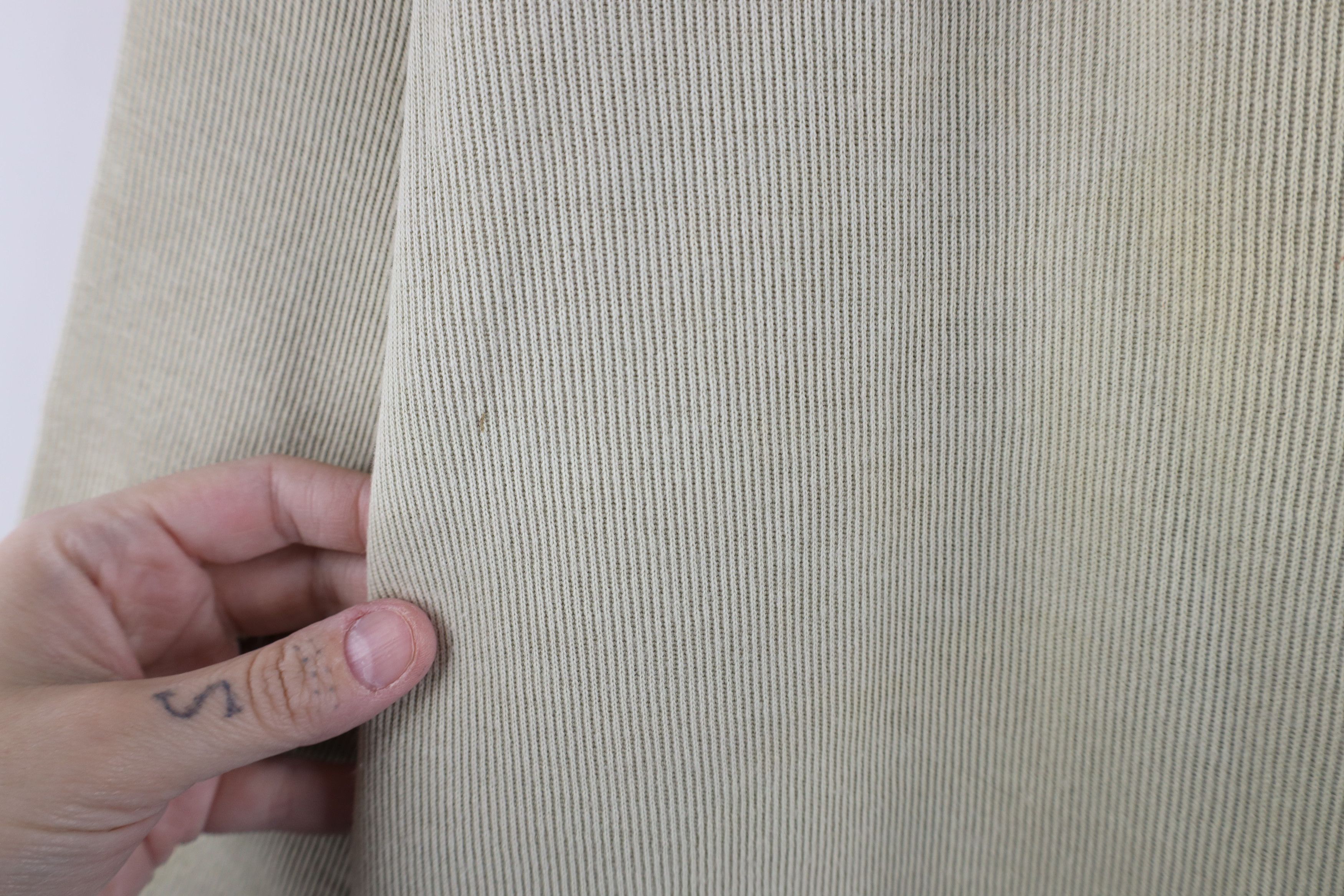 Express × Vintage Vintage 90s Express Thermal Ribbed Knit V-Neck T-Shirt Beige Size L / US 10 / IT 46 - 5 Thumbnail