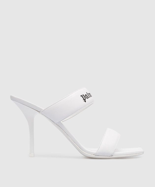 Palm Angels o1y1125 Logo Mules in White Size US 8 / IT 38 - 1 Thumbnail