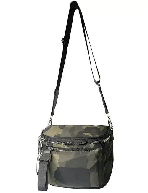 image of Fashion Camouflage Zip Shoulder Side Bag Crossbody in Black, Men's