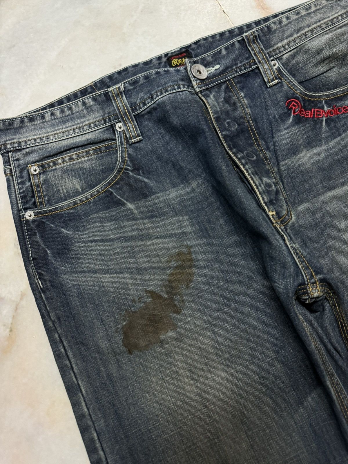 Japanese Brand 💥THRASHED💥VTG UNION MADE REALBVOICE MUDWASH DIRTY DISTRESS Size US 36 / EU 52 - 4 Thumbnail