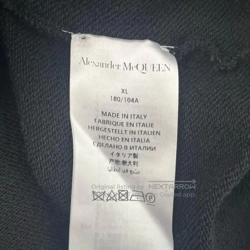 Alexander McQueen Alexander McQUEEN Black Striped Logo Hoodie . Size US XL / EU 56 / 4 - 7 Thumbnail
