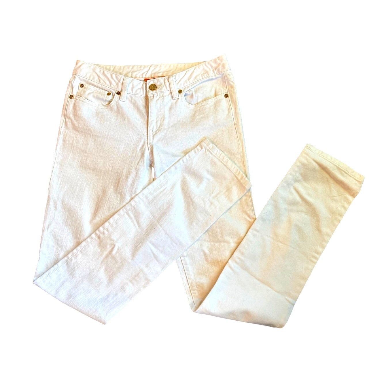 Tory Burch Tory Burch Super Skinny White Jeans - 28 Size 28" / US 6 / IT 42 - 1 Thumbnail