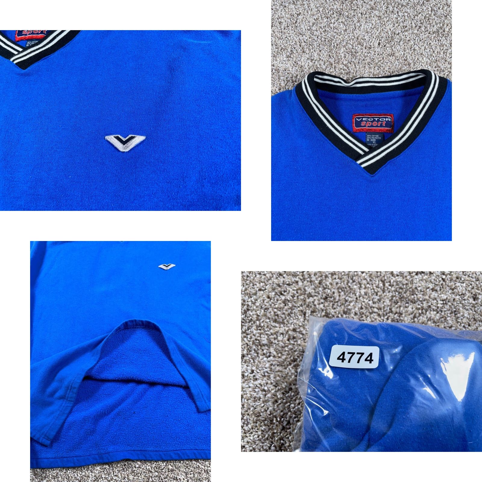 Vintage VINTAGE 90s PREPPY Striped Sleeve V-Neck Sweatshirt Adult XL Blue Lightweight Shirt Mens Size US XL / EU 56 / 4 - 9 Thumbnail