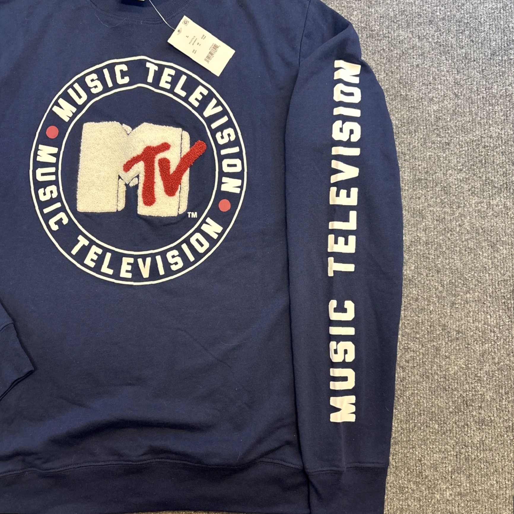 Vintage VINTAGE MTV Music Television Women’s Long Sleeve Blue Sweatshirt L Fabric Logo NWT Size L / US 10 / IT 46 - 4 Thumbnail