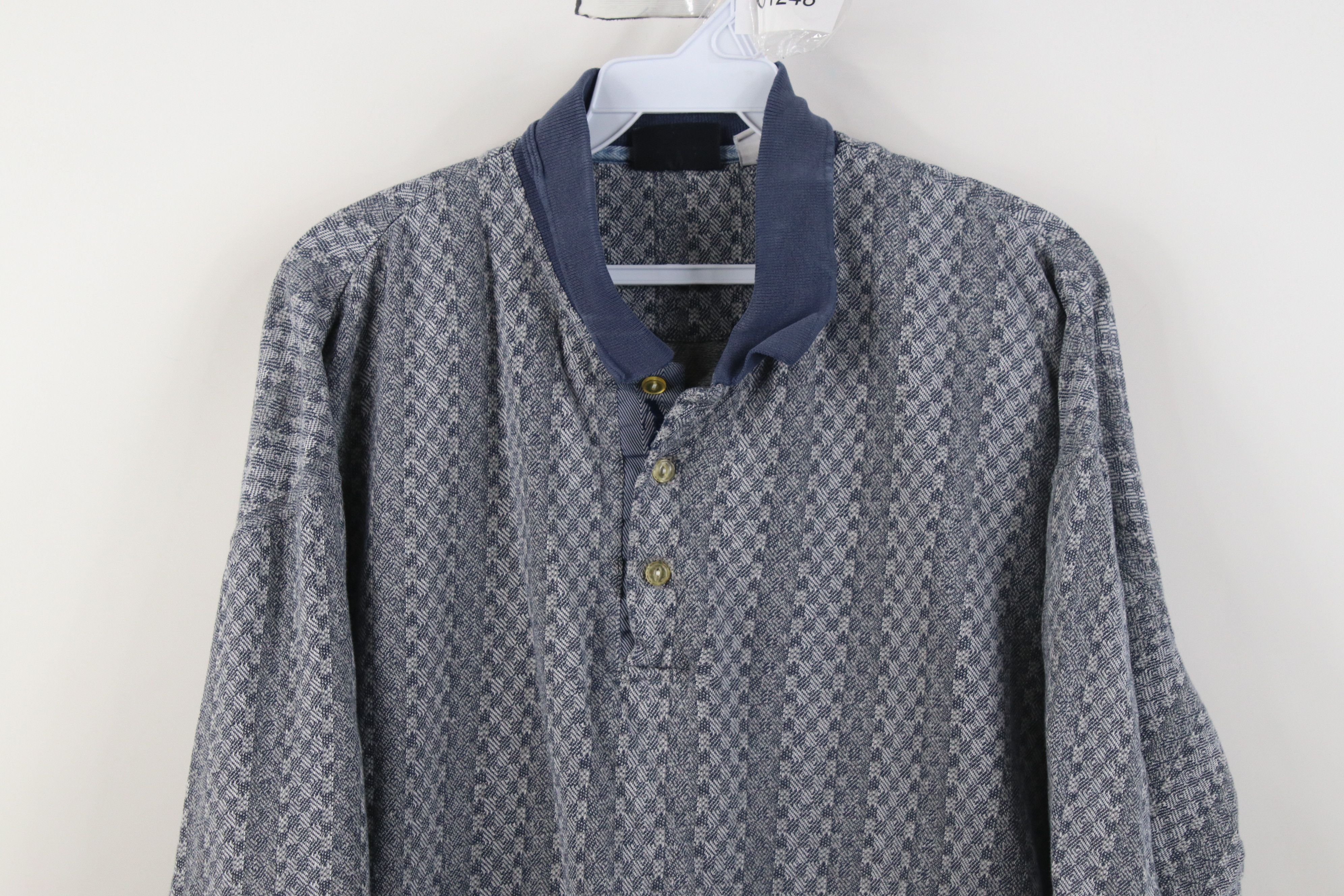 Vintage Vintage 90s Streetwear Checkered Knit Golf Polo Shirt Size US XL / EU 56 / 4 - 2 Thumbnail