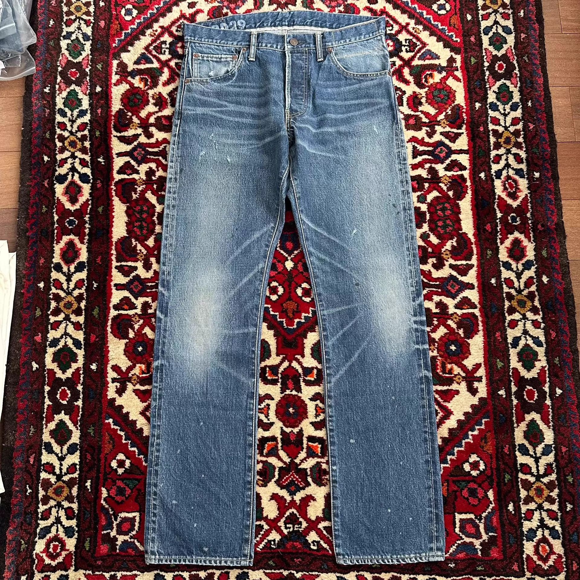 Visvim Blue Denim Jeans with Distressed Fading and Splatters Size US 32 / EU 48 - 1 Thumbnail