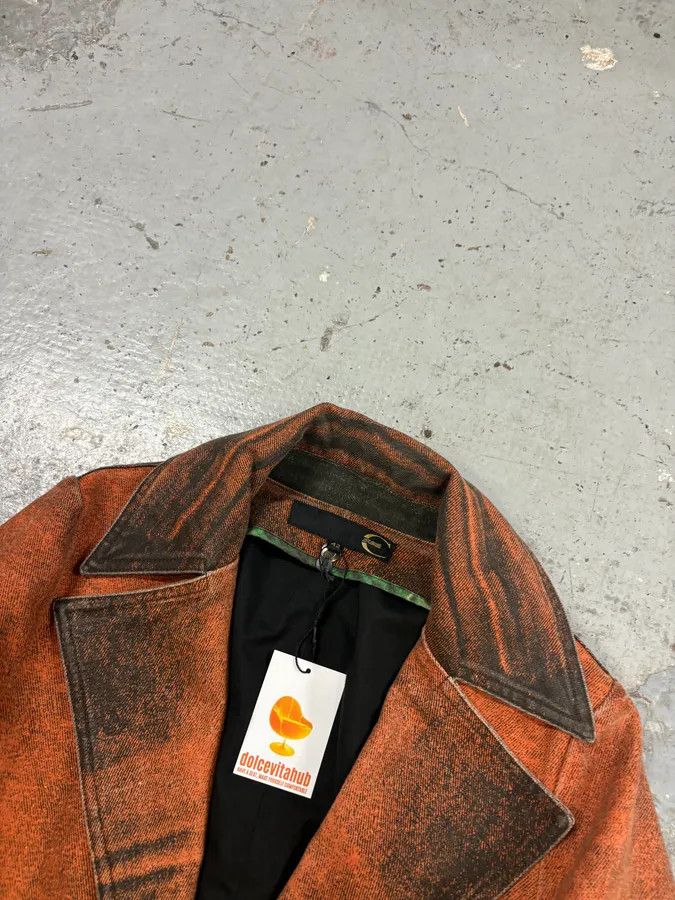 Roberto Cavalli AW2004 Cavalli Sunset Orange Faded Trench Coat Size S / US 4 / IT 40 - 4 Thumbnail