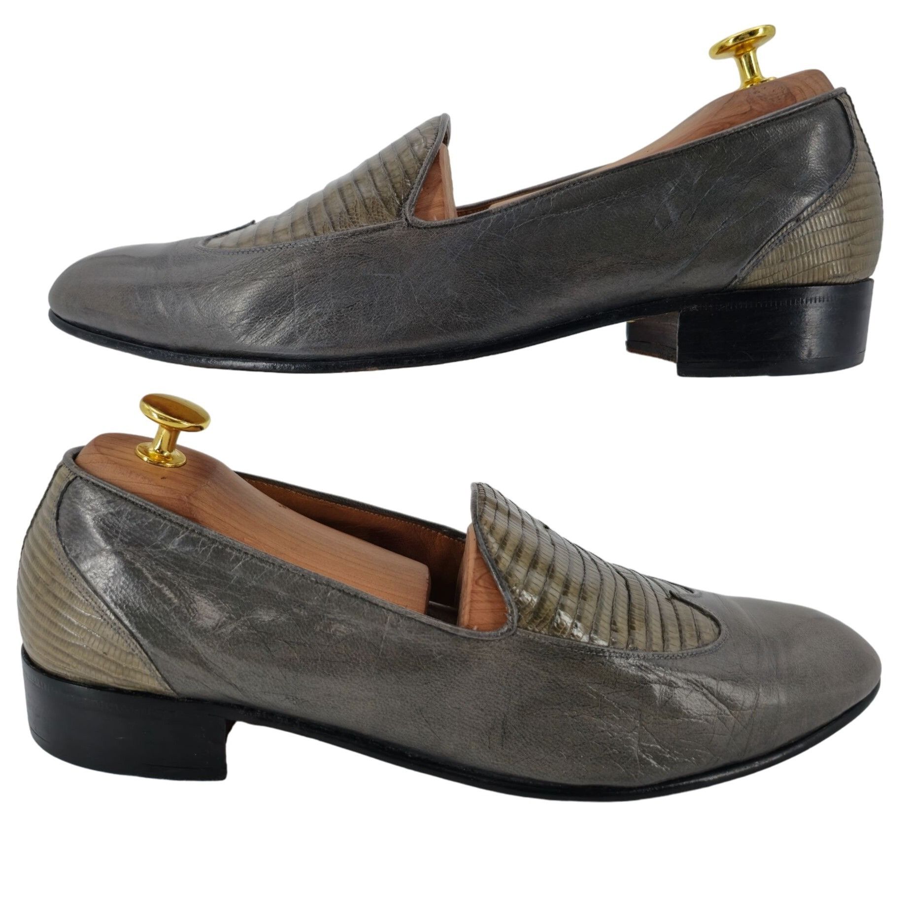 Valentino Vintage Exotic Rodolfo Valentino Gray Teju Lizard Men Size 9 Size US 9 / EU 42 - 3 Thumbnail