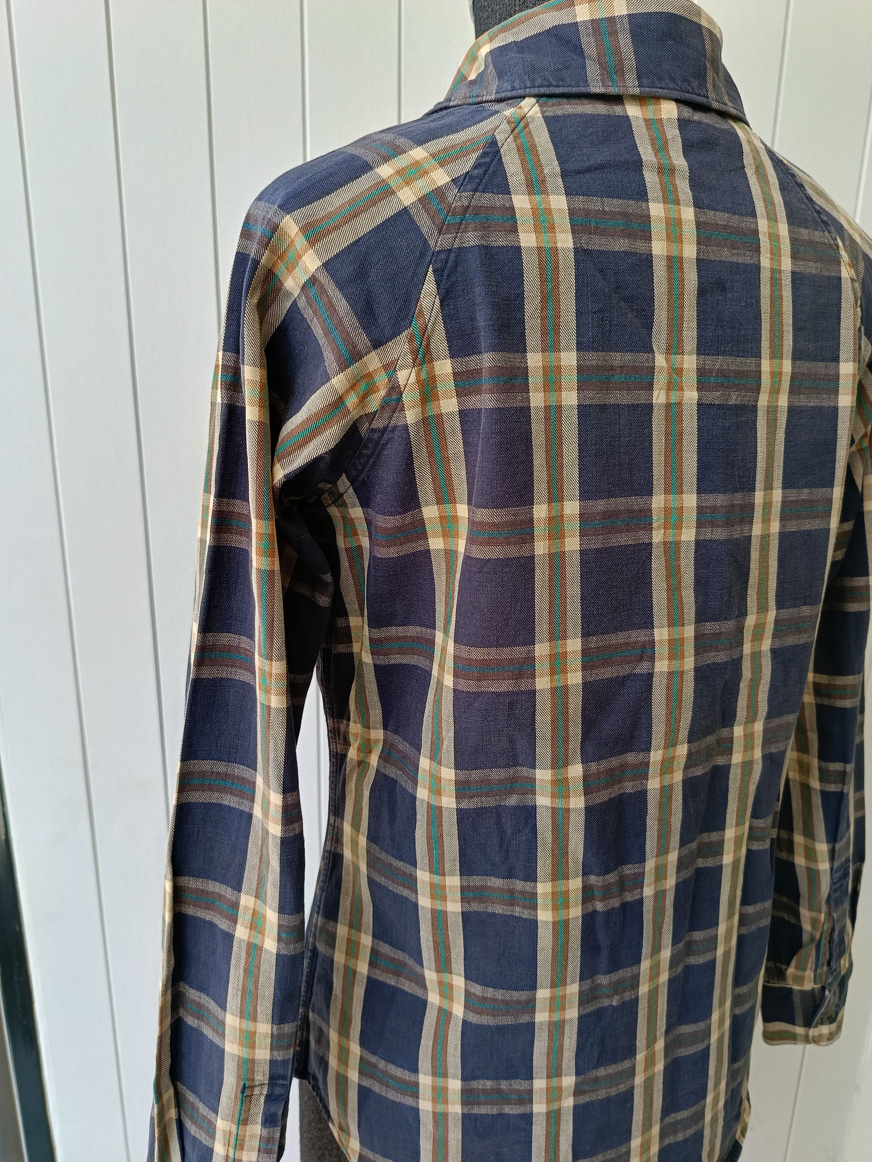 45rpm 45RPM by R Japan plaid ladies indigo navy blue slimfit shirt Size S / US 4 / IT 40 - 9 Thumbnail