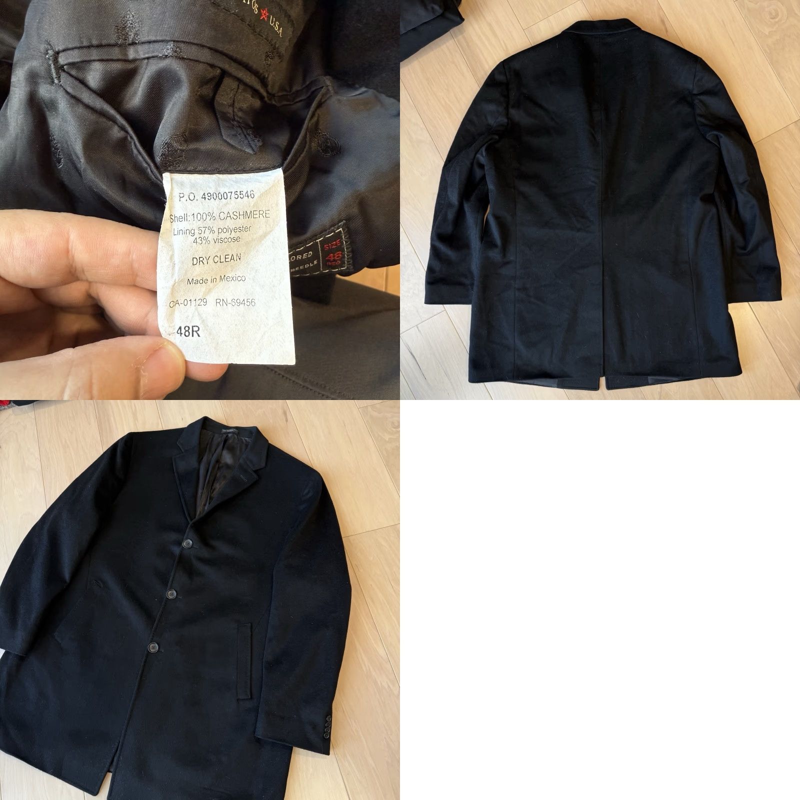 John Varvatos VINTAGE John Varvatos Cashmere Peacoat 48R Black Winter Minimalist Outerwear New York Size US M / EU 48-50 / 2 - 8 Thumbnail