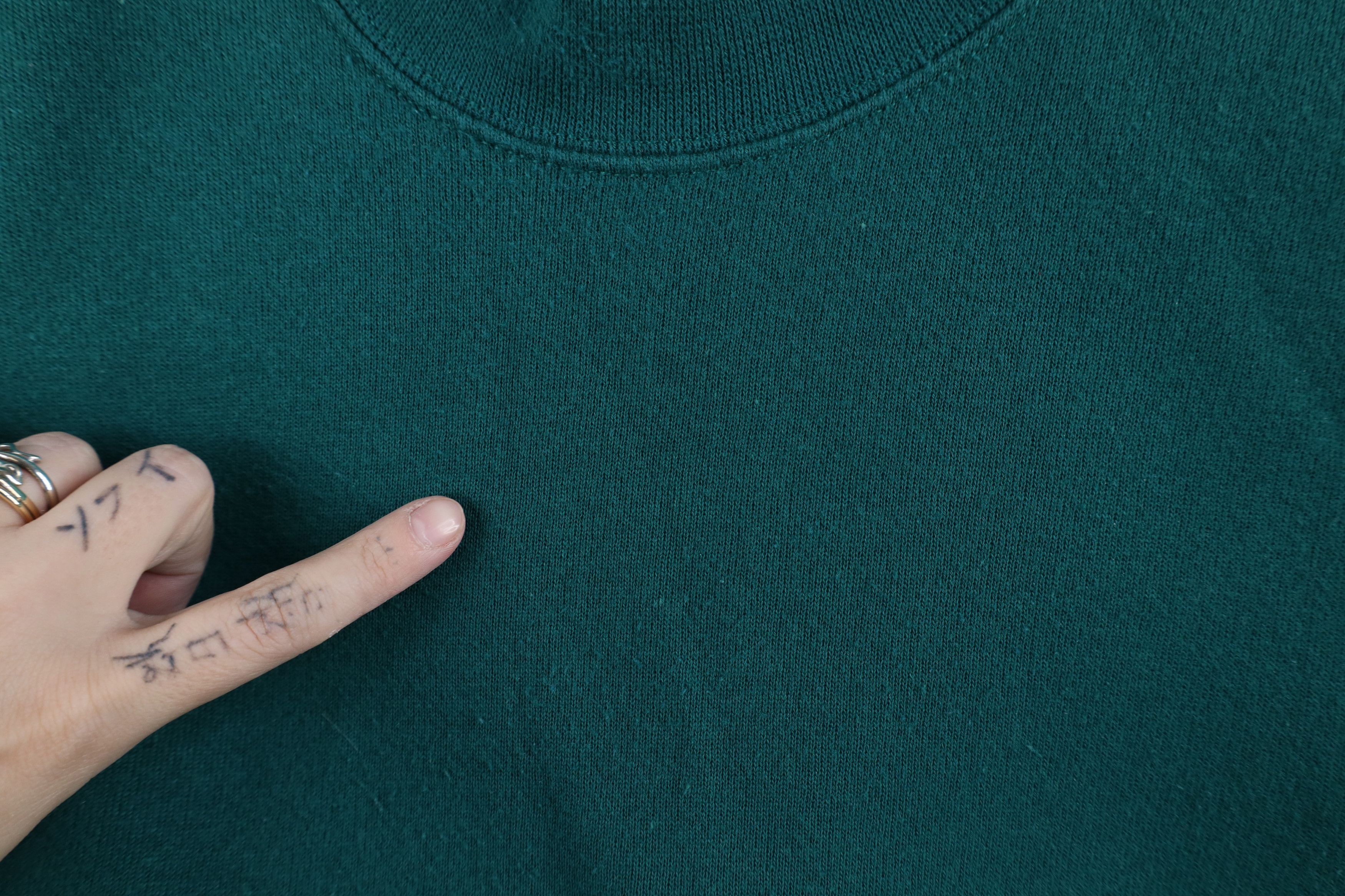 Vintage Vintage 90s Streetwear Blank Crewneck Sweatshirt Green Size US L / EU 52-54 / 3 - 6 Thumbnail