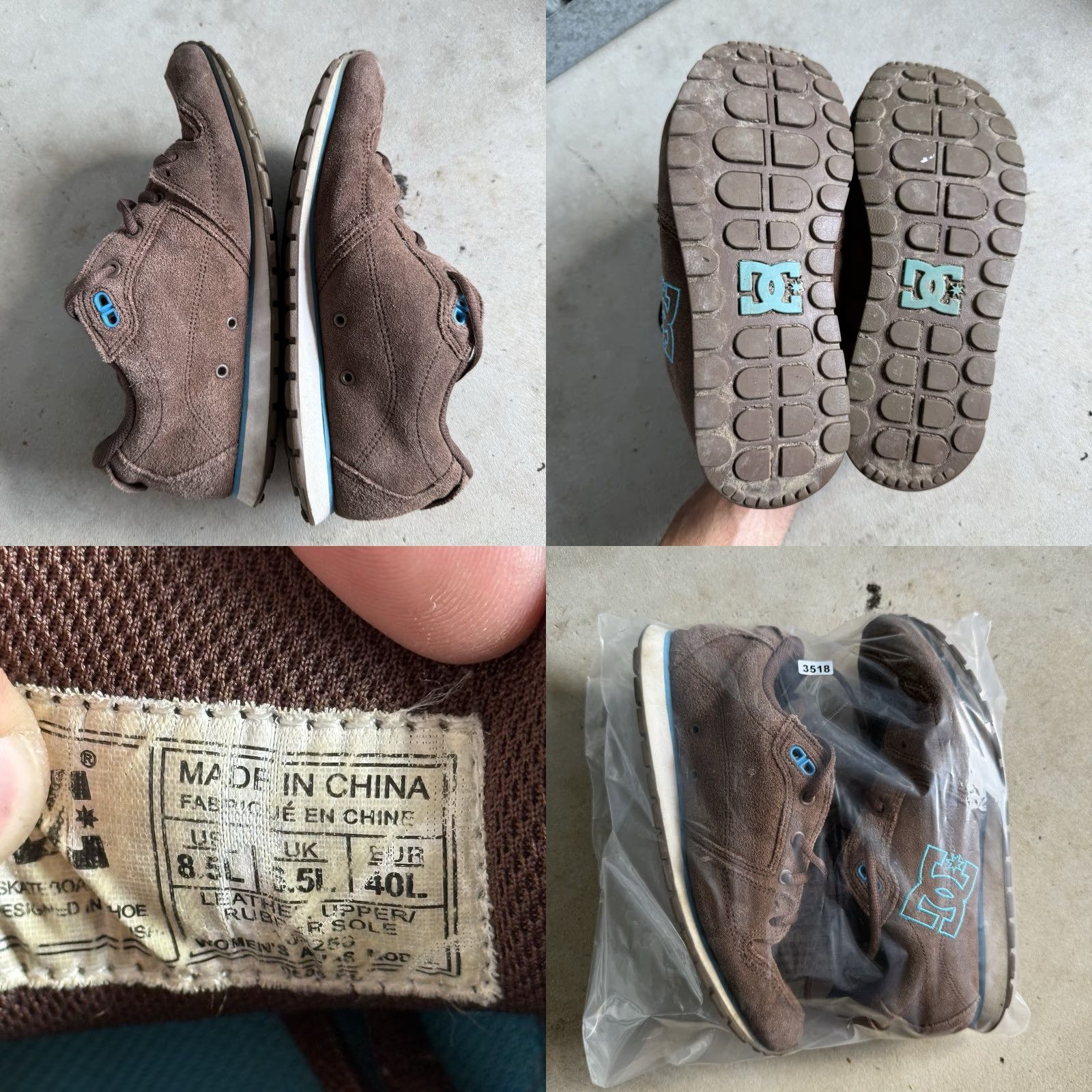 Vintage DC Alias Lite Sneaker Womens Low Top Round Toe Leather 8.5 Brown Athletic Running Jogging Walking Sneakers Shoes Size M / US 6-8 / IT 42-44 - 8 Thumbnail