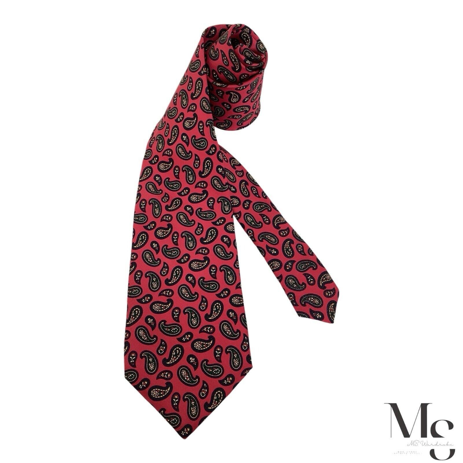 Gucci VINTAGE GUCCI ACCESSORY COLLECTION Red Paisley Silk Tie Ital Size ONE SIZE - 1 Thumbnail