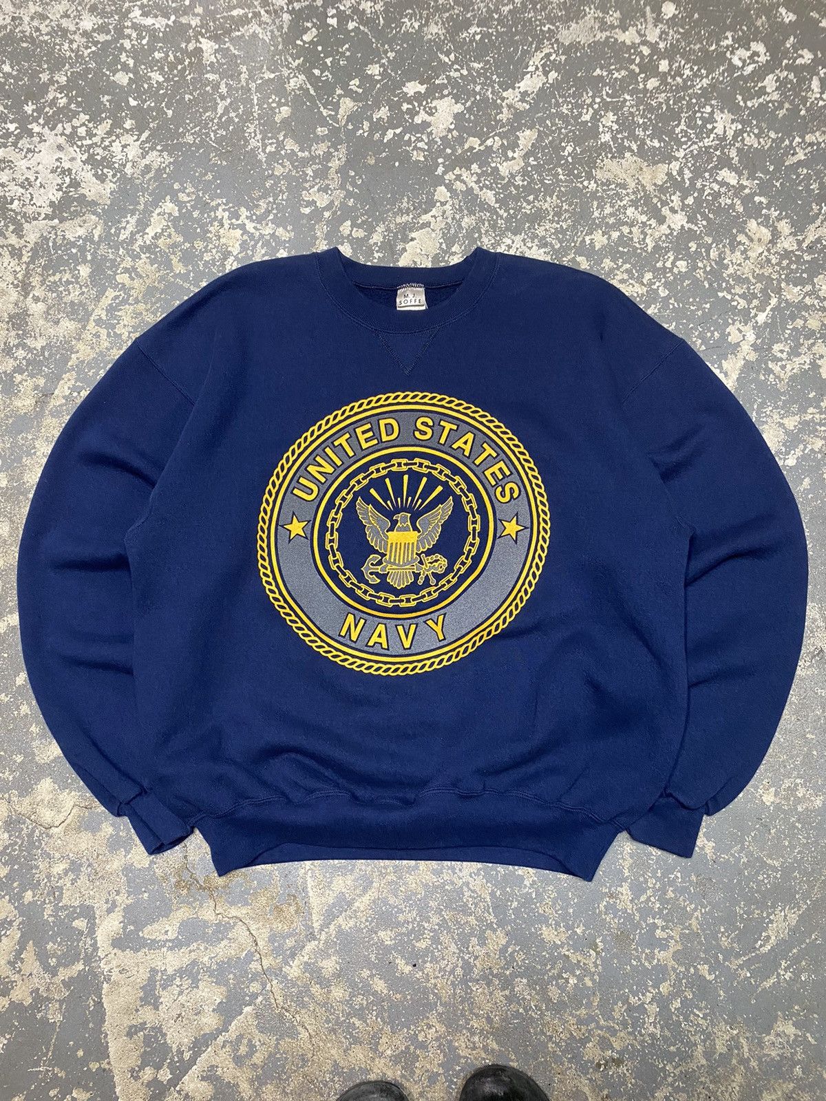 Vintage Vintage United States Navy Hoodie Sweatshirt Soffe USA Size US L / EU 52-54 / 3 - 1 Thumbnail