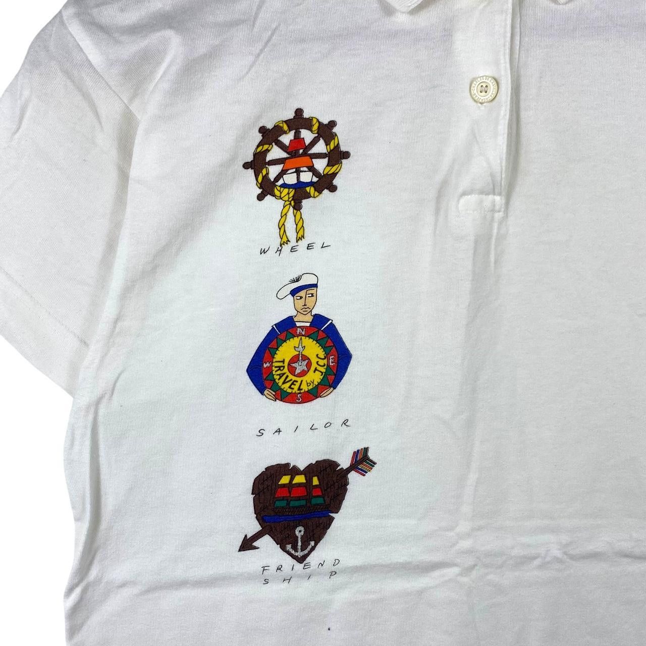 Jean Charles De Castelbajac Vintage JEAN CHARLES CASTELBAJAC Sailor Polo Tee Shirt Top Size S / US 4 / IT 40 - 3 Thumbnail
