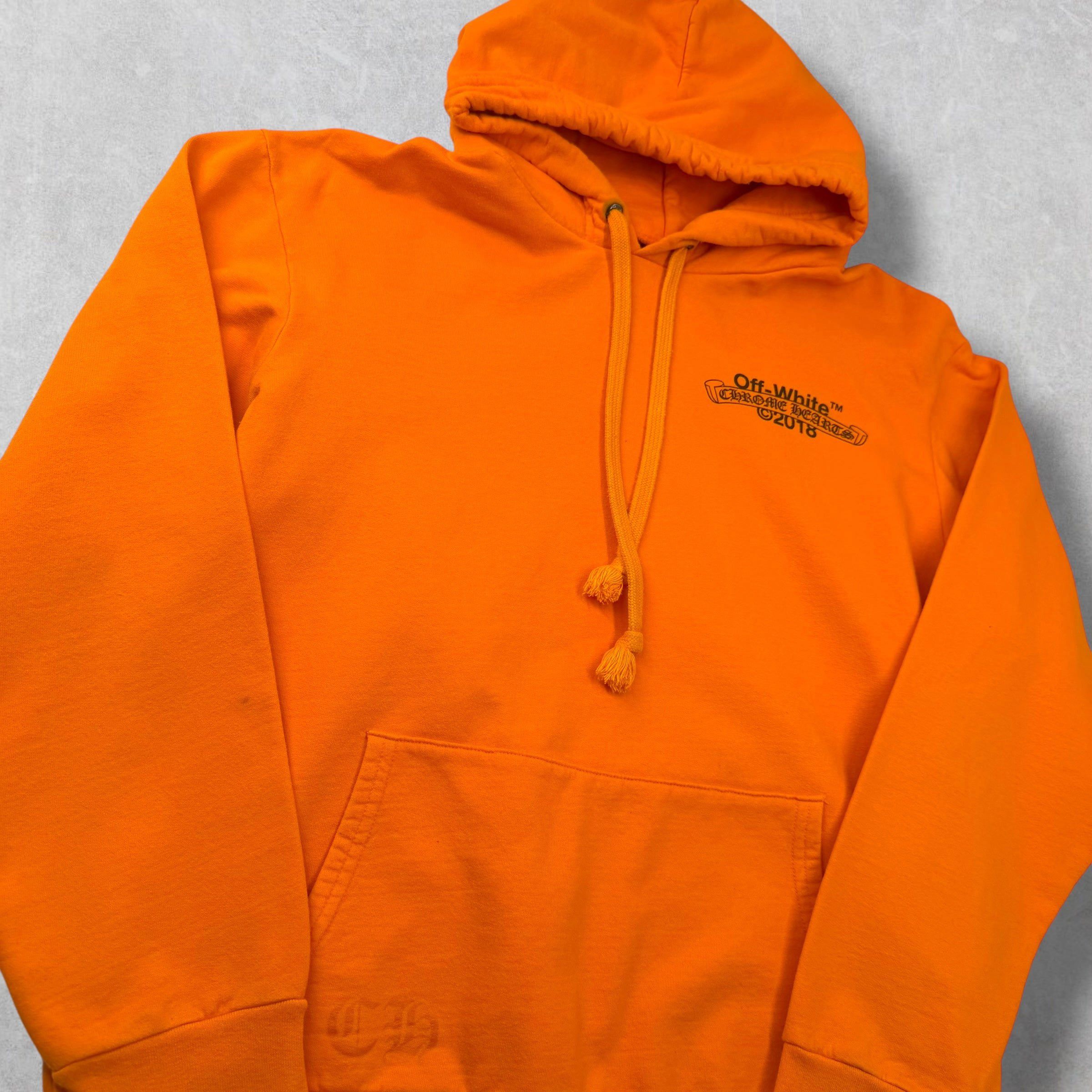 Chrome Hearts Chrome Hearts Off-White Scroll Orange Hoodie XL Size US XL / EU 56 / 4 - 5 Thumbnail