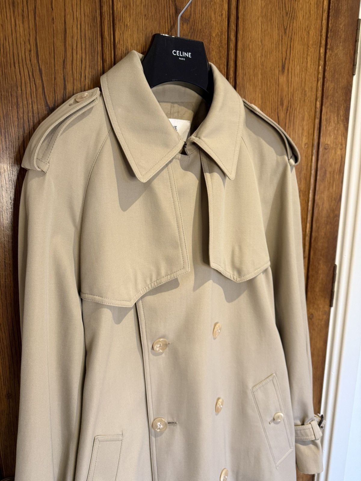 1 of 1 Celine Hedi Sample Trench Jacket silk lined M L Grail