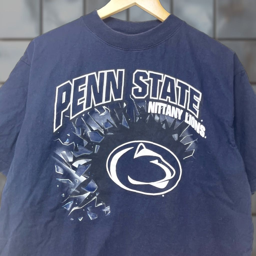 Penn VINTAGE Penn State Nittany Lions T-Shirt XL Blue Mens 90s Size US XL / EU 56 / 4 - 1 Thumbnail