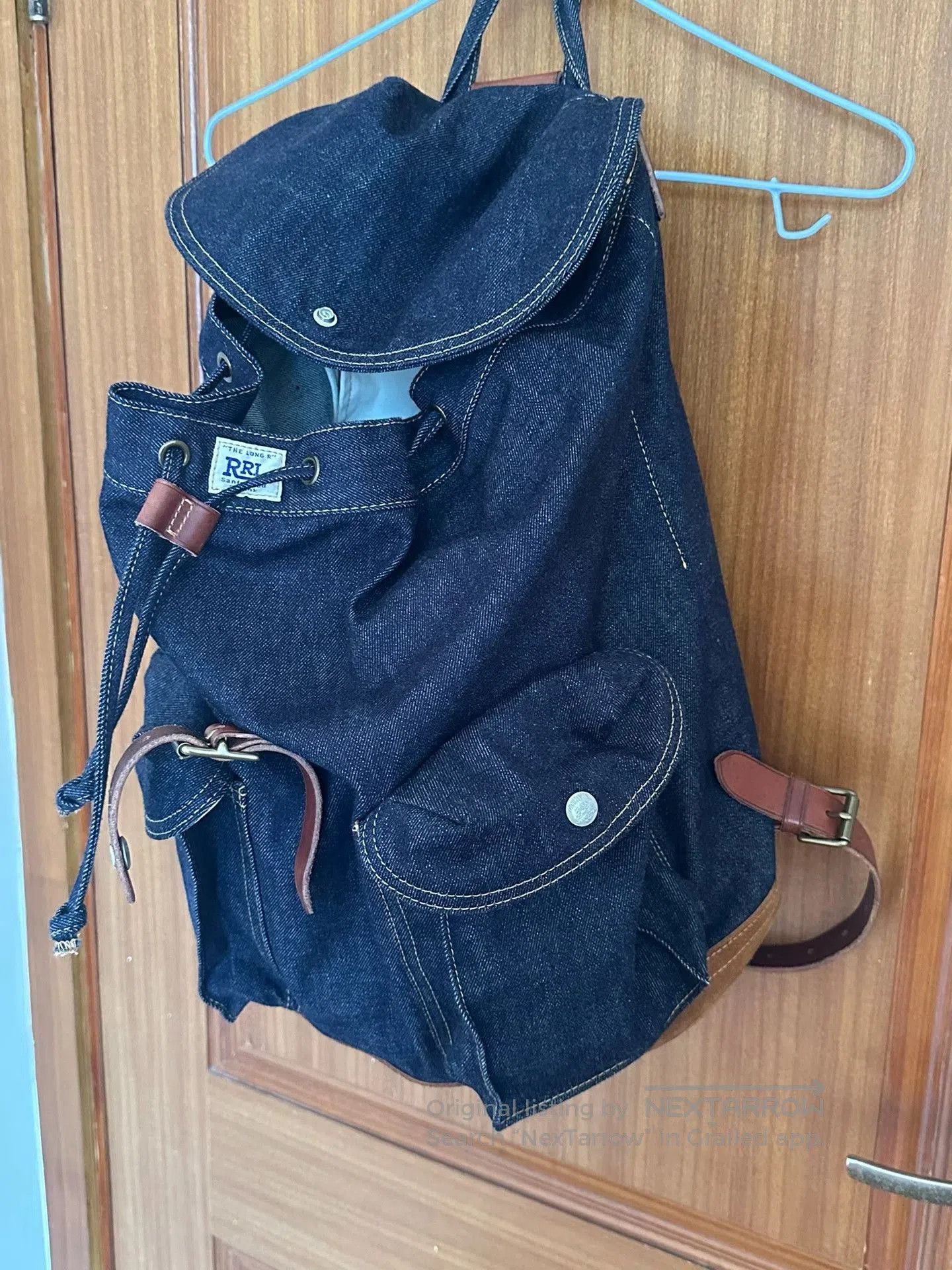 Vintage Leather Strapped Black Backpack. Size ONE SIZE - 1 Thumbnail
